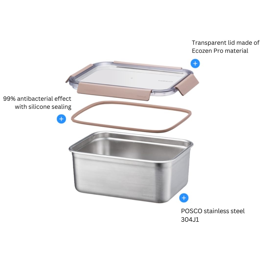 Locknlock Stainless Steel Food Storage Containers Lids Metal Lunch Boxes