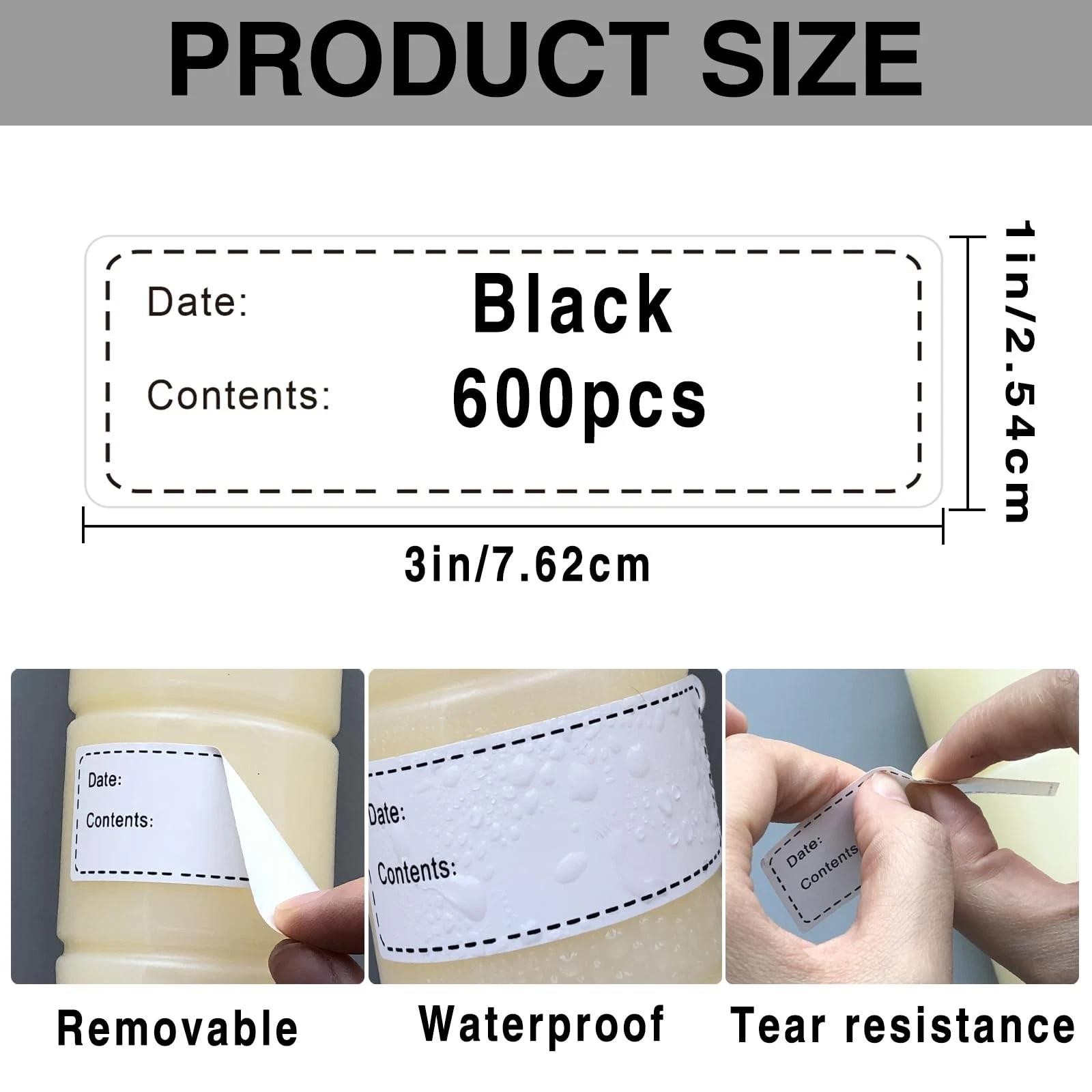 600 Pcs Removable Freezer Labels Food Storage Stickers Refrigerator Food Labels