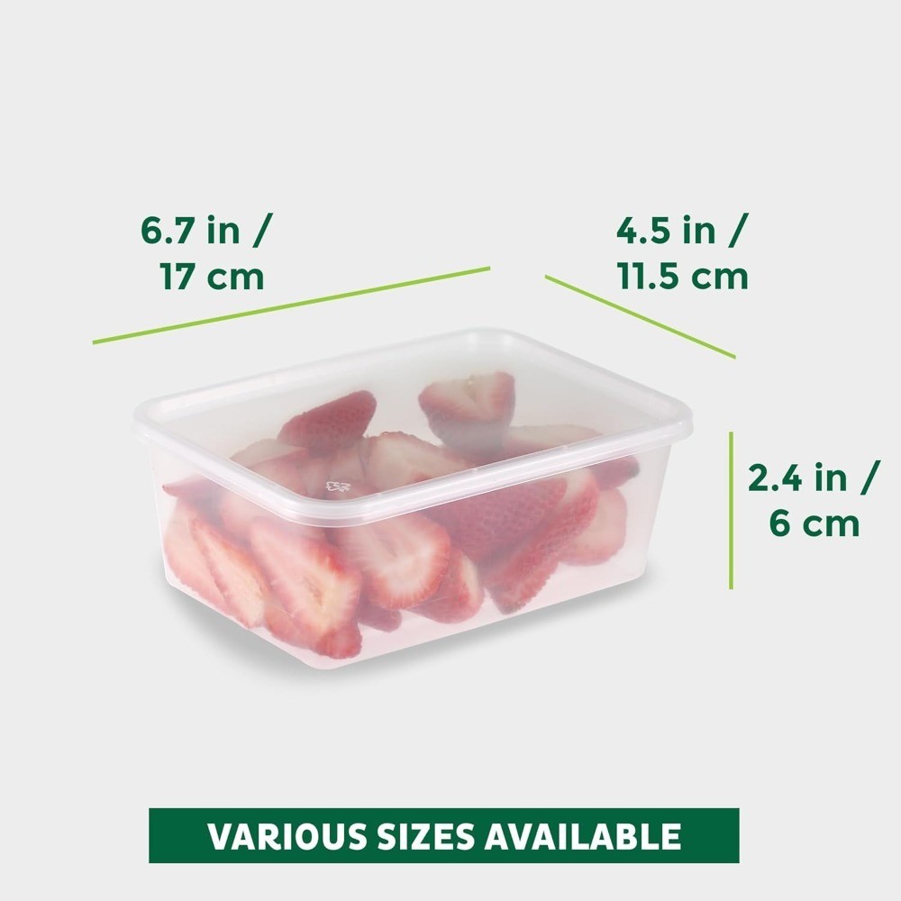 Food Storage Containers [50 Set] 25 oz Plastic Deli Containers with Lids,