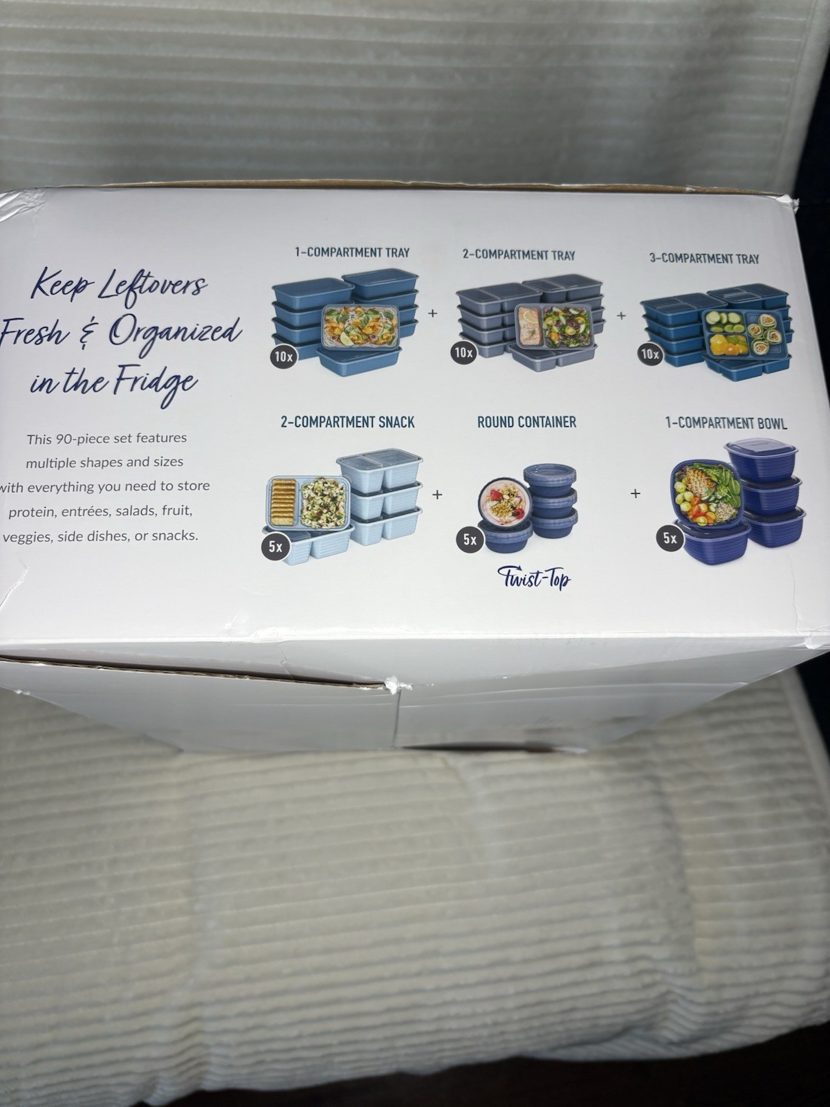 Bentgo High Tide Collection 90-Piece BPA-Free Food Storage Container Set