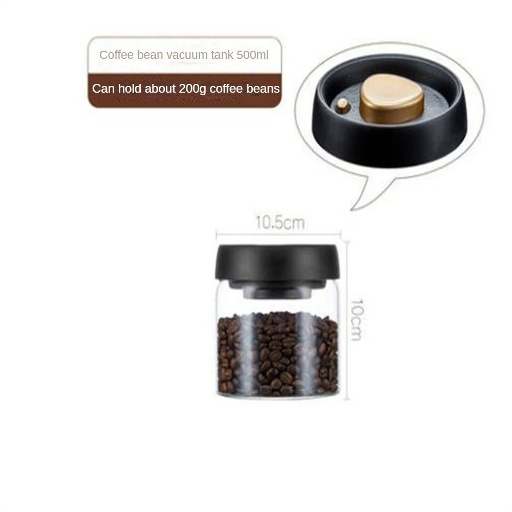 1pc Coffee Beans Vacuum Sealed Tank Household Glass Food Storage Tank For Moistu