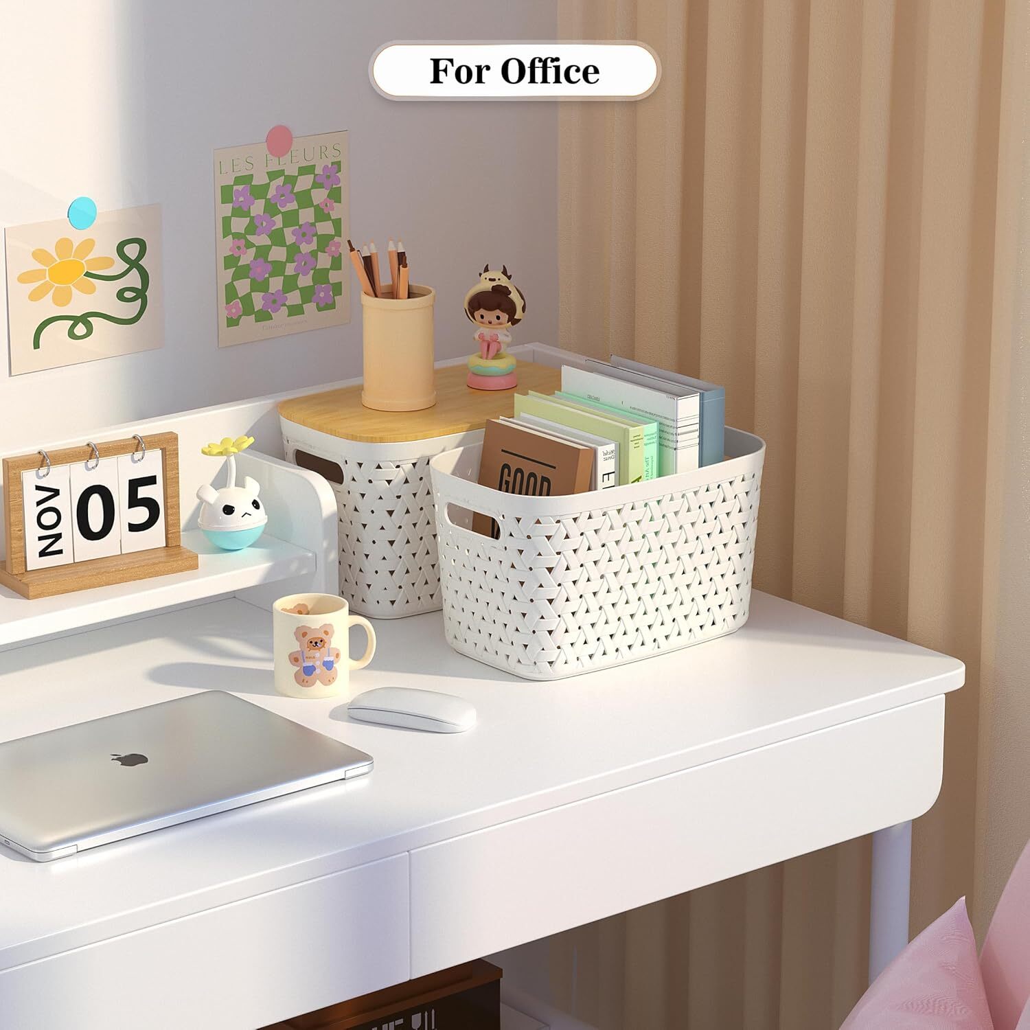 Plastic Organizer with Bamboo Lid – Pantry Organization and Storage Containers