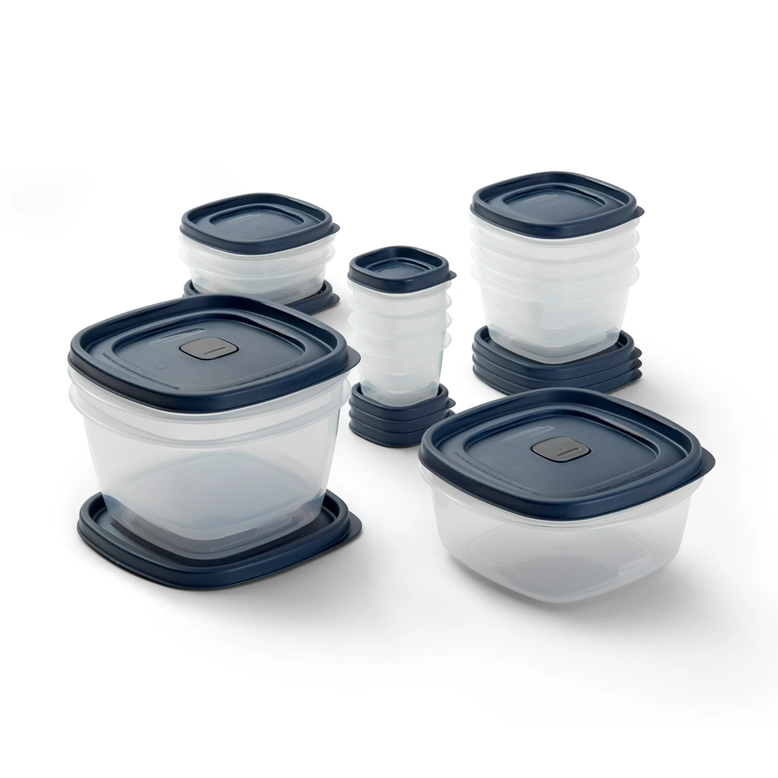 RUBBERMAID Food Storage Container Set w/EASY FIND LIDS 26-PC, S.E BLUE , Vented