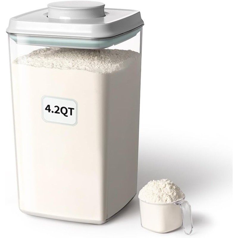 Airtight Food Storage Container One-Press Pop Lid Stackable BPA-Free W/ Scoop US