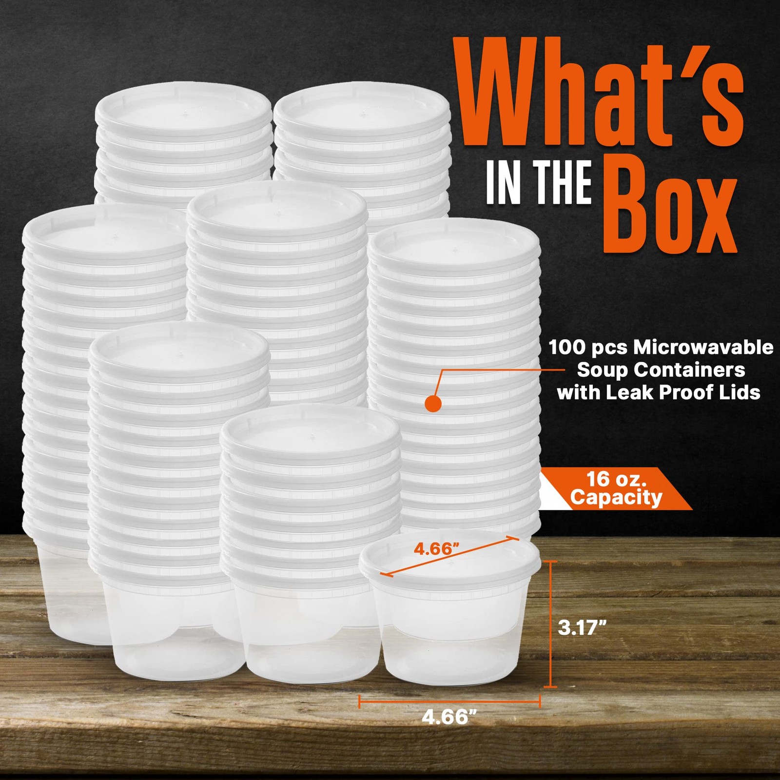 16oz Microwave & Freezer Safe Containers – BPA-, Leakproof Airtight Food Stor…