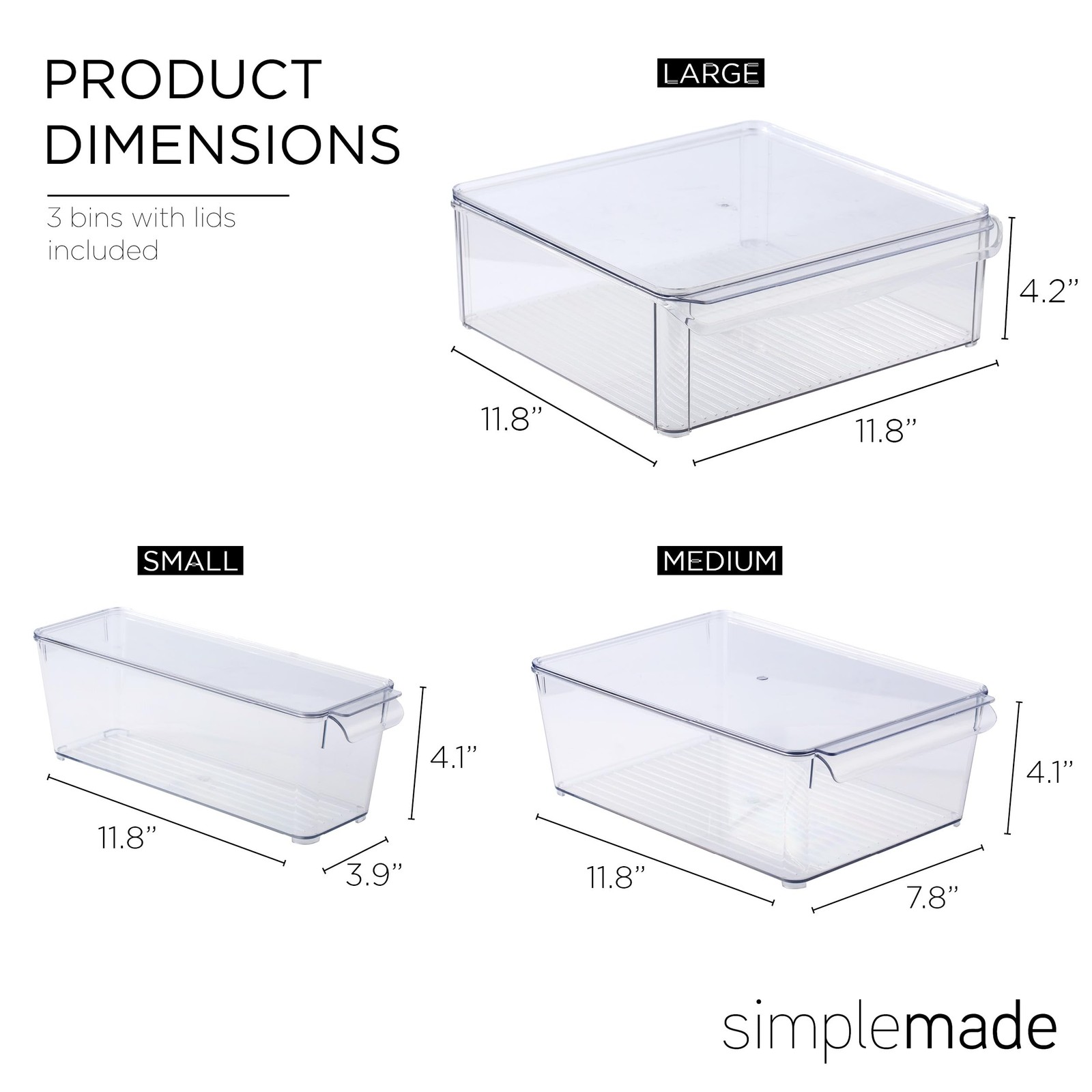Clear Refrigerator Organizer Bins – Clear Bins for Fridge, Containers for Fri…