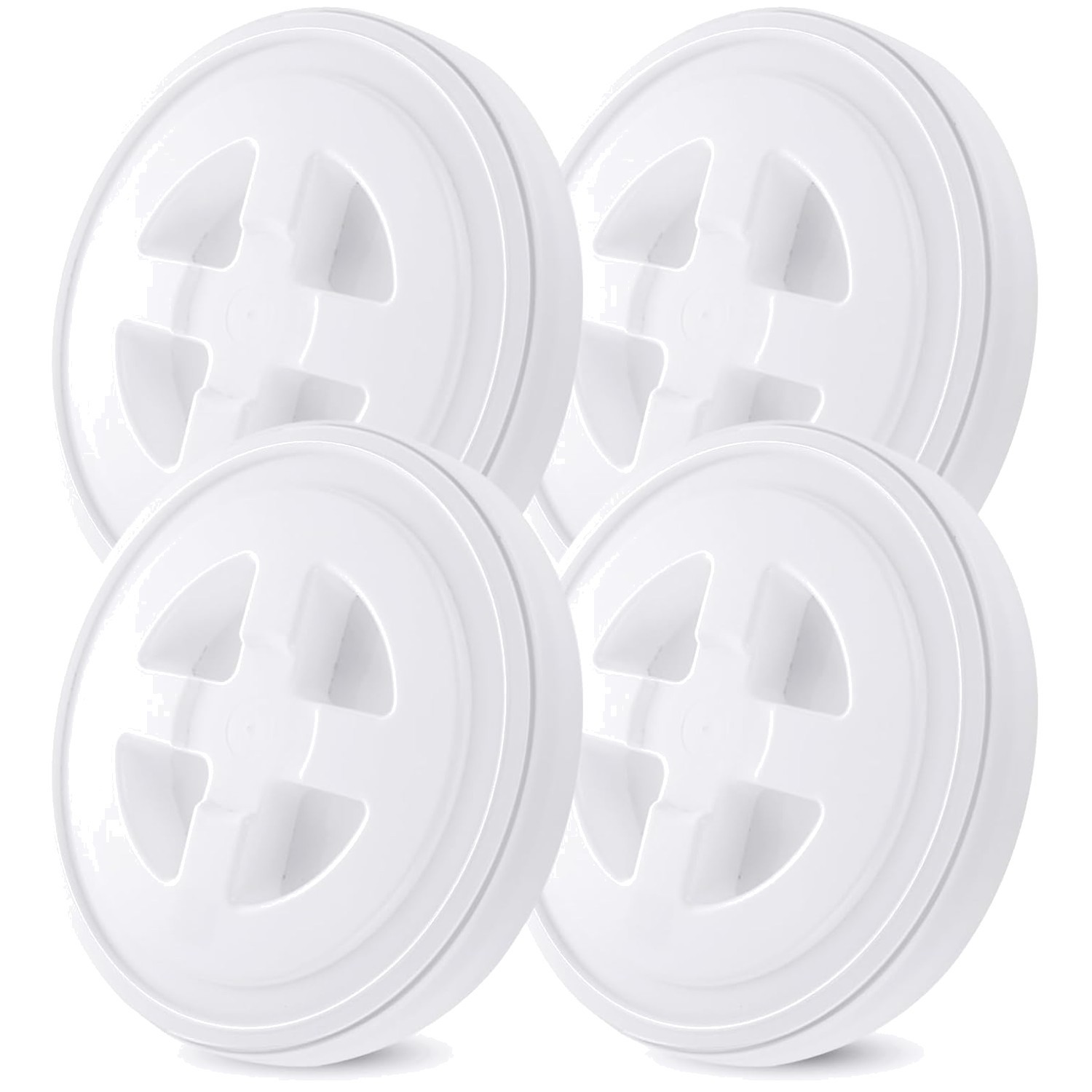 White Plastic Storage Bucket Lids – 5 Gallon