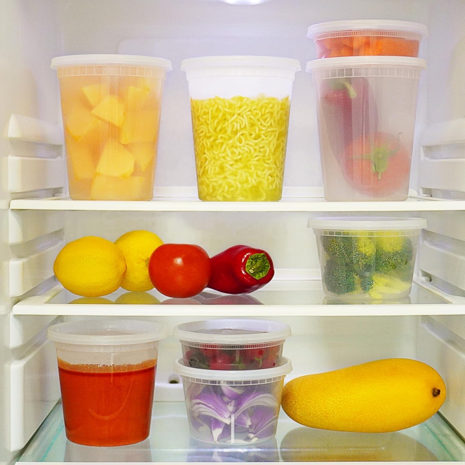 Microwavable 16 oz Food Storage Containers – 36 Leak-proof Sets, Clear Design