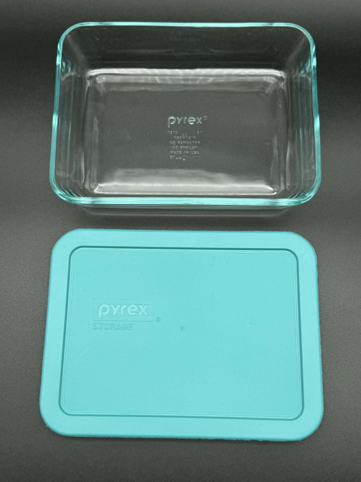 Pyrex 7210 Rectangle Clear Glass Casserole Baking Storage Dish 3 Cup With Lid