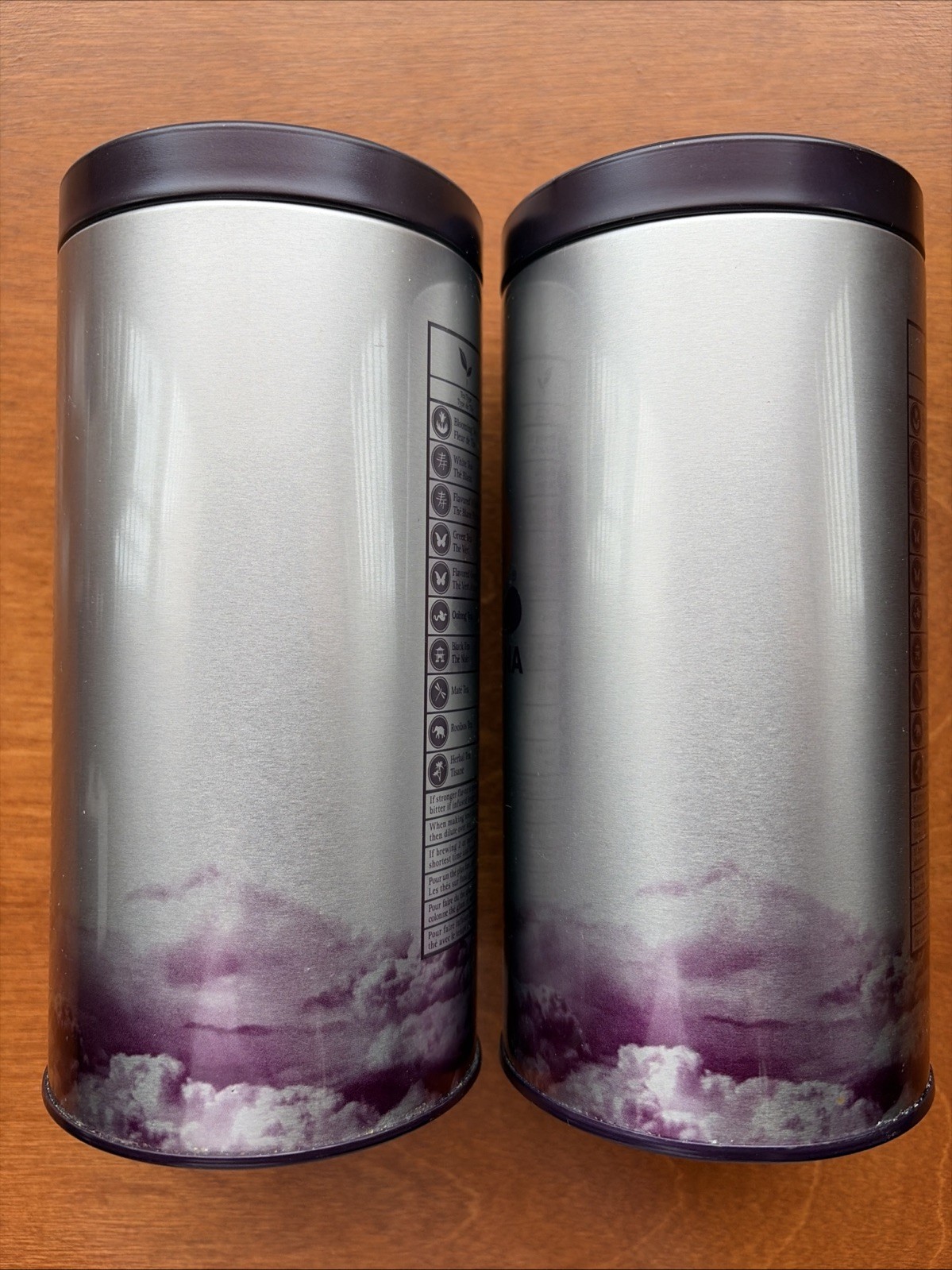 Teavana 24oz Tea Storage Tin Vacuum Seal Canisters Set of 2 Empty