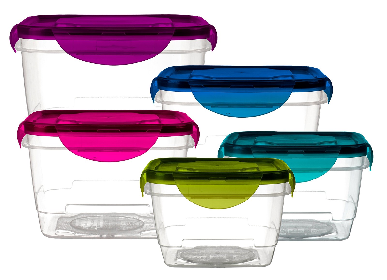 Imperial Home 10 Pc Food Storage Set, Plastic Containers for Multiple Colors