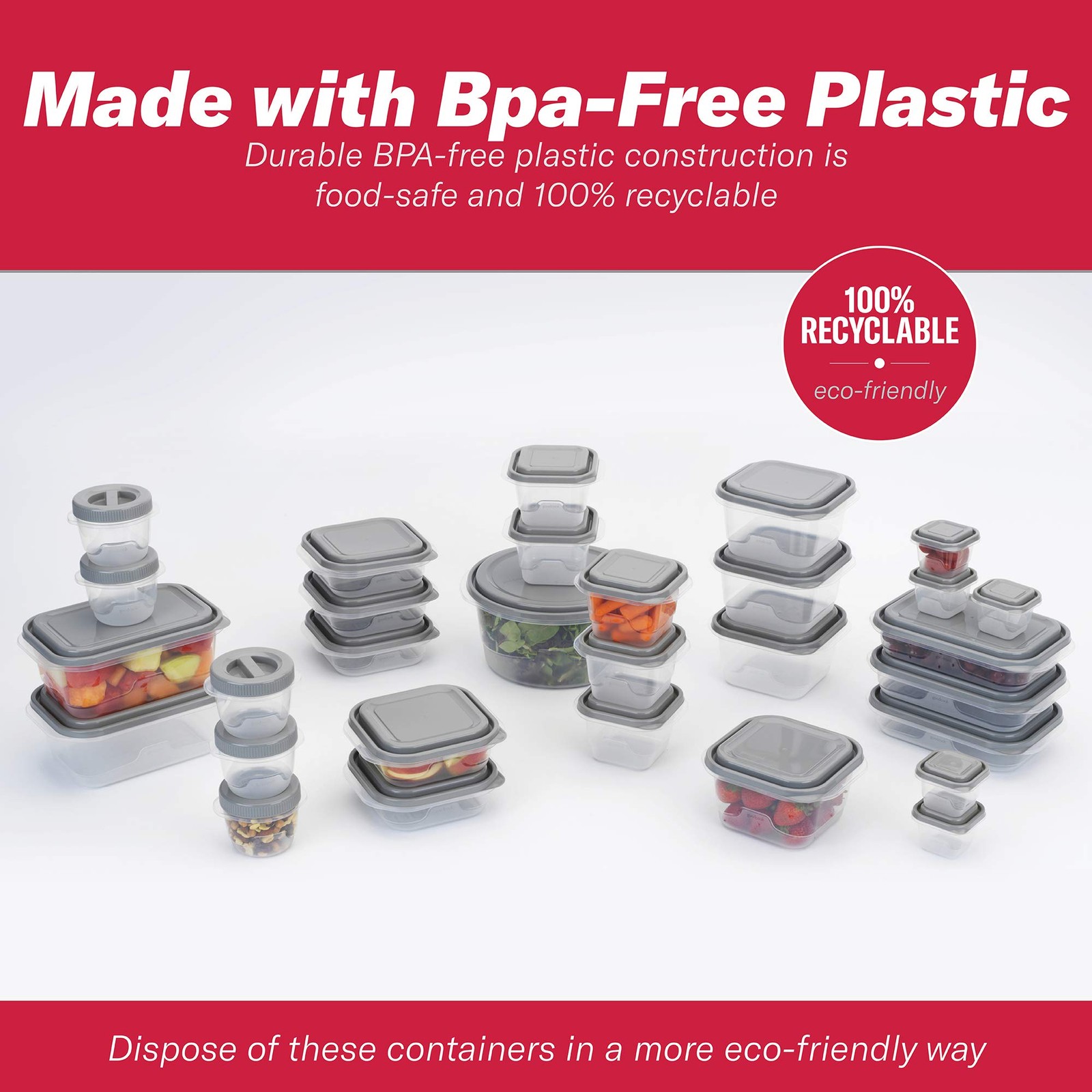 60 Piece Food Storage Container Set Bpa Free Microwave Freezer Safe Meal Prep
