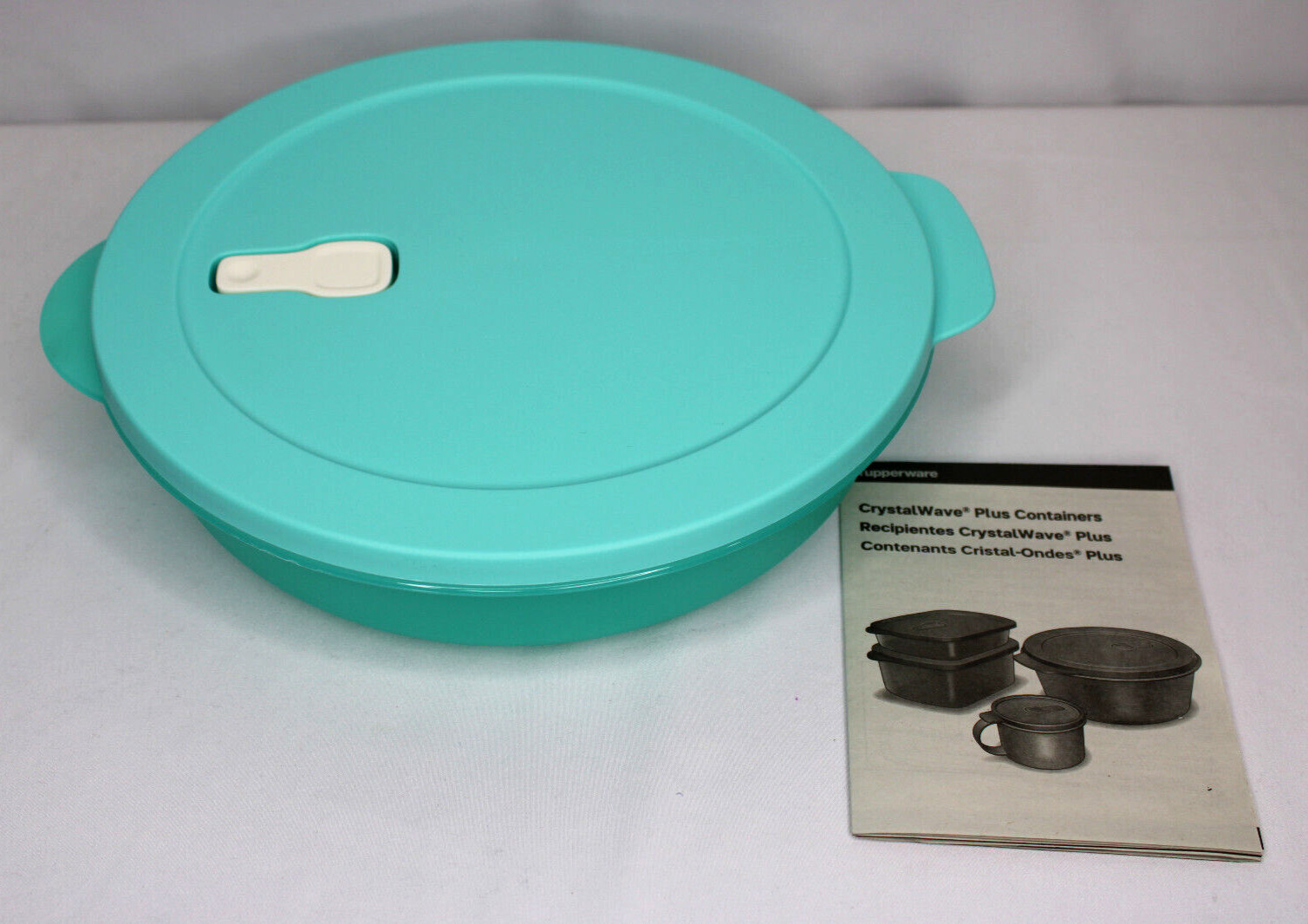 Tupperware Crystalwave Plus Divided Dish Vent Lid Large Mint Microwaveable 1.4L