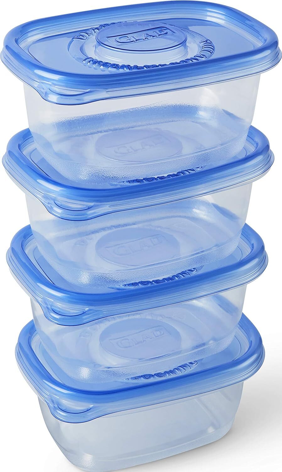Glad to Go Snack Salad Dressing Food Storage Containers 3 Cups Rectangle 4 Ct