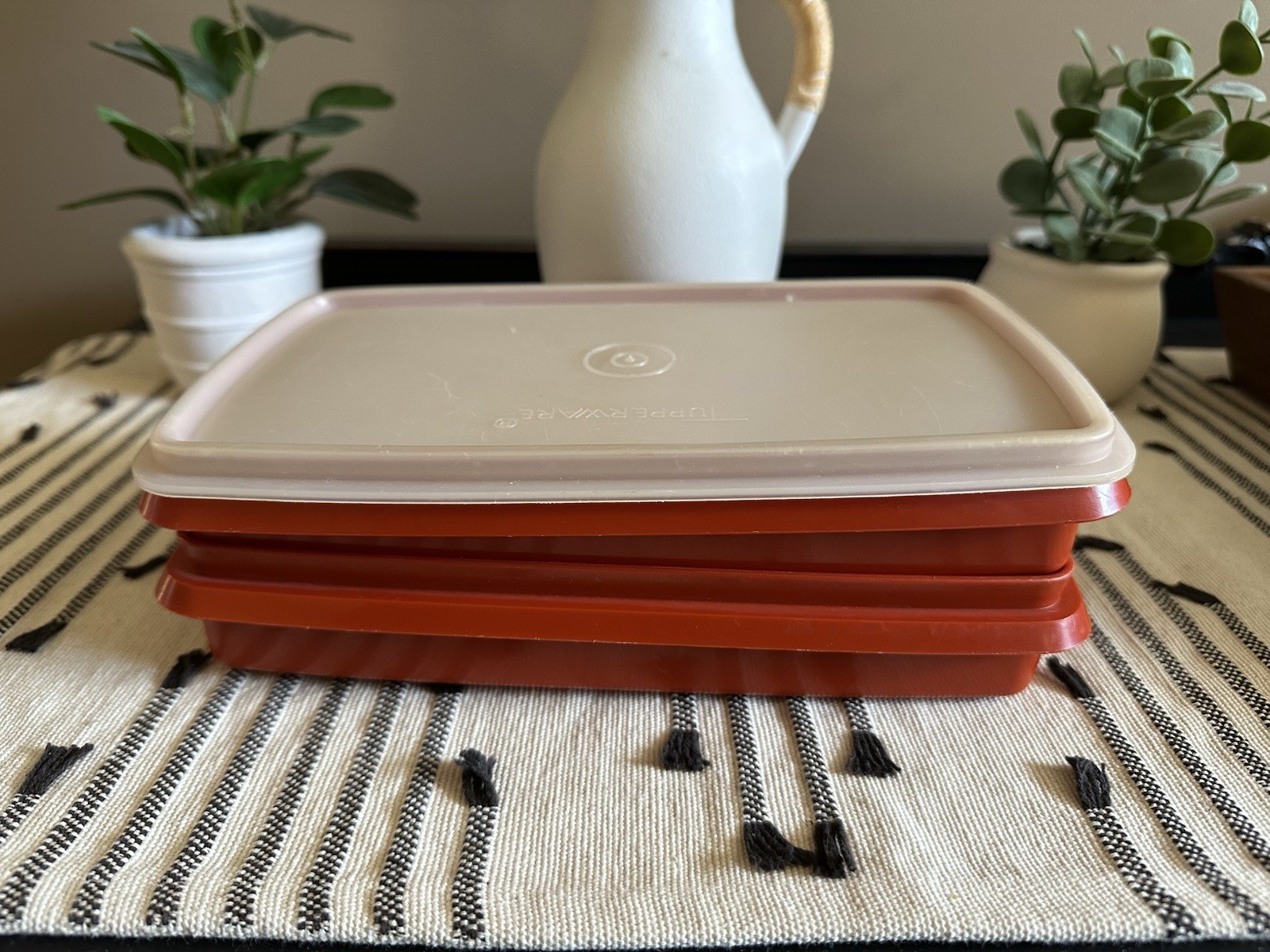 Small Rectangle Tupperware Paprika Deli Meat Container