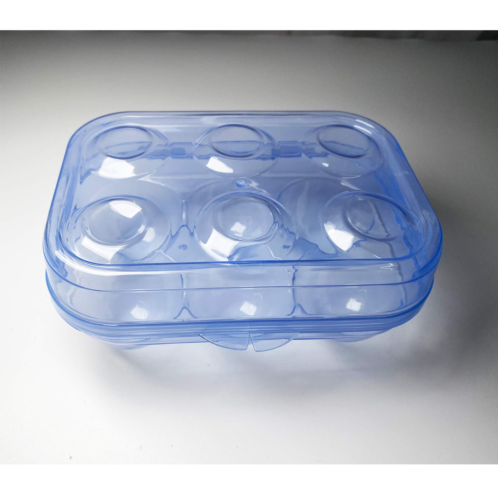 6 Grid Egg Storage Box Refrigerator Crisper Protection Portable Container Blue