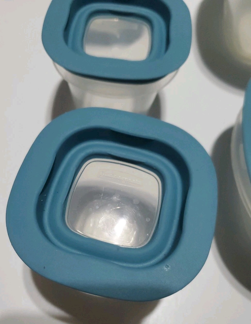 Rubbermaid Premier Steel Blue Window 5pc Lot Vtg 7J53 7J56 7J57 Flex Seal Lids