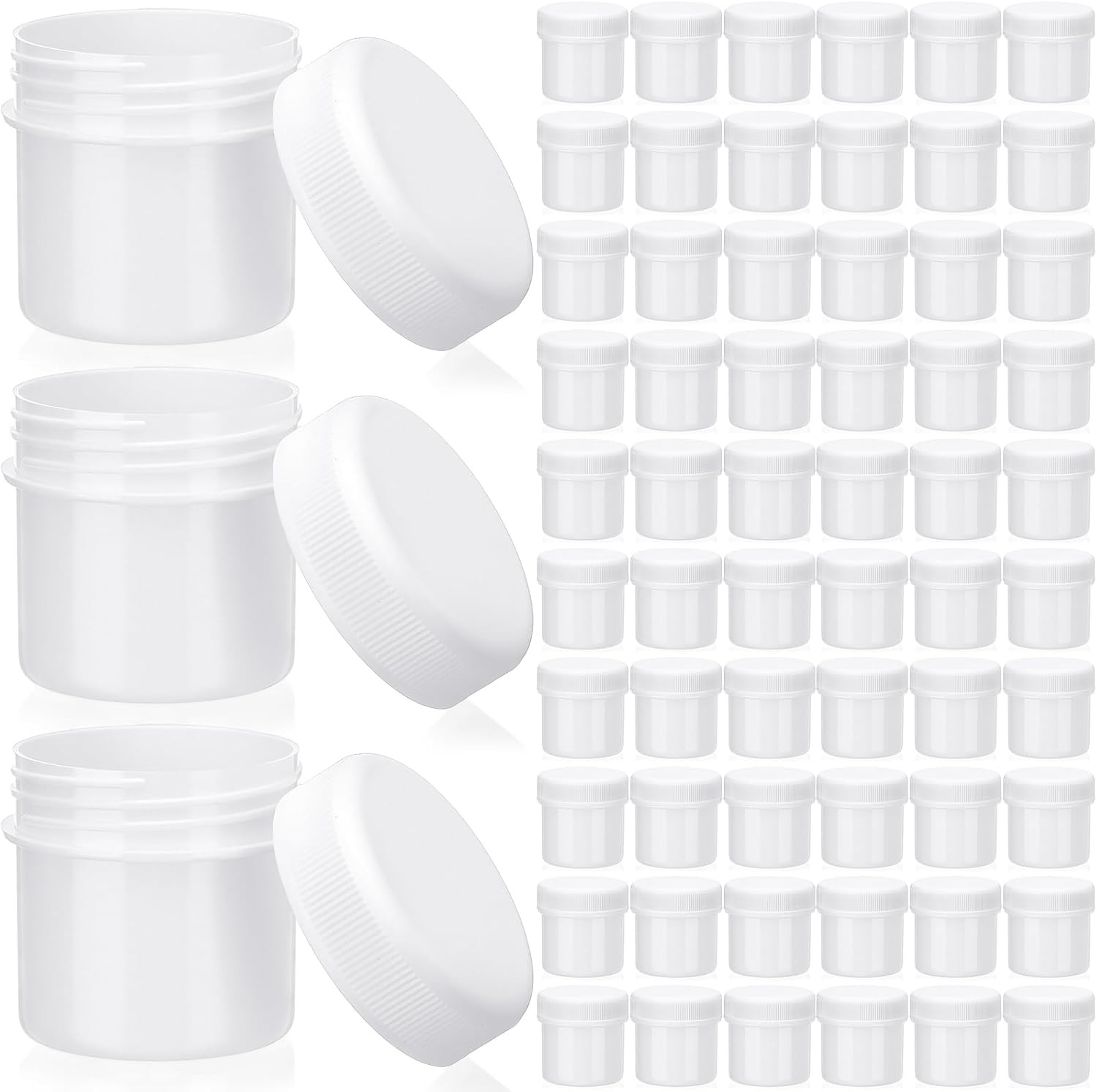 100 Pcs 1 Oz Plastic Container Jars with Lids round Leak Proof Refillable Small