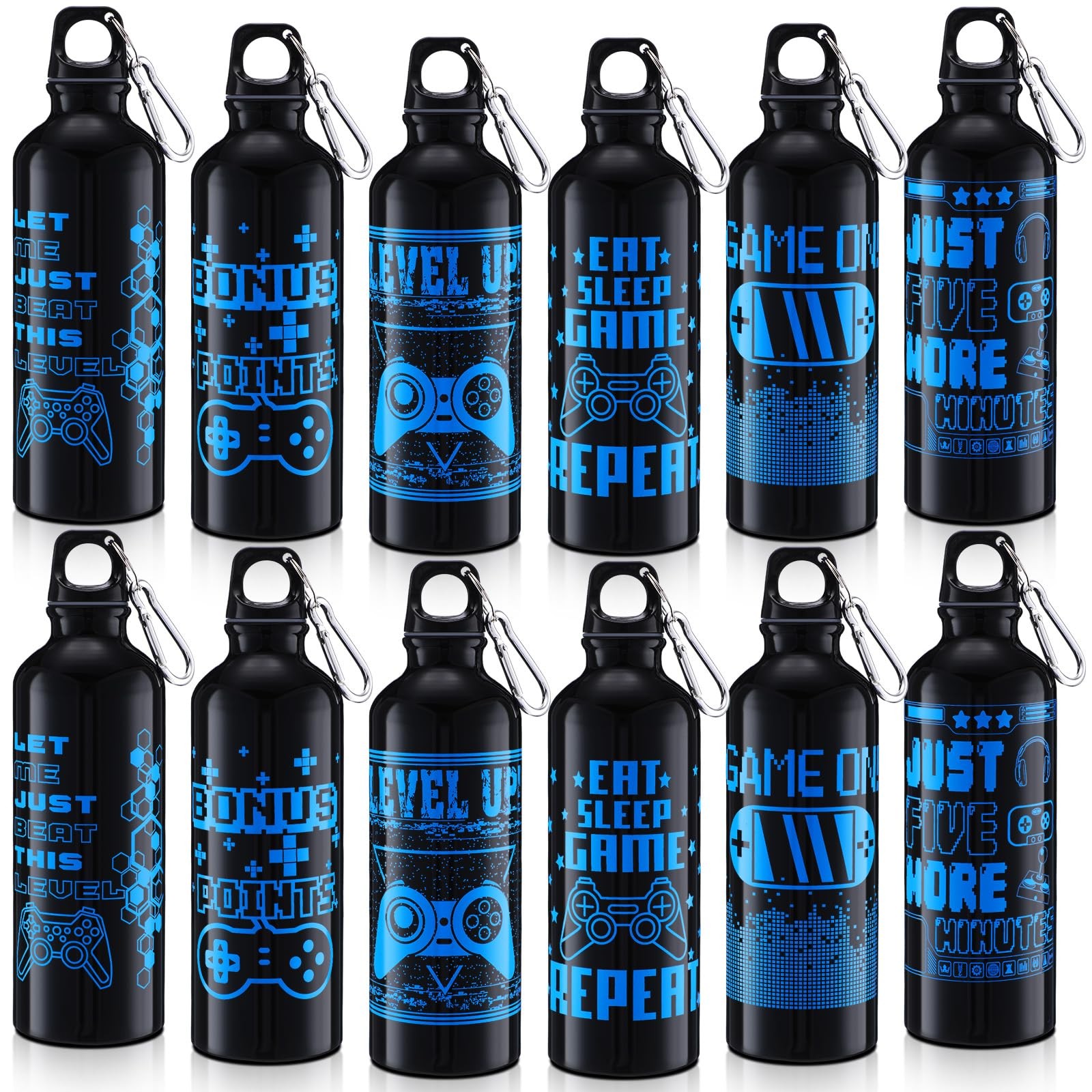 Silifine 12 Pcs 17Oz Gaming Water Bottle Sports Insulated Water Bottle Hook