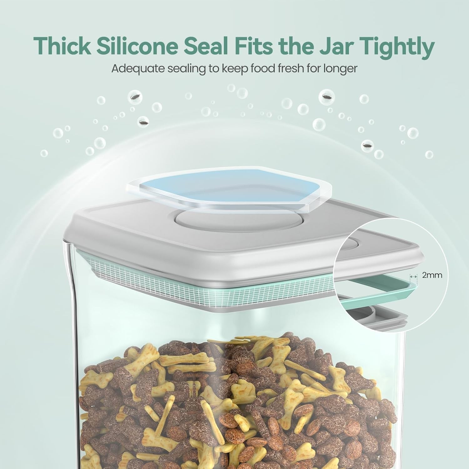 Dog-Cat POP Treat-Airtight jar-Container 1.3 Qt/1.2 L Ideal For Up To 1.3 Lb Of