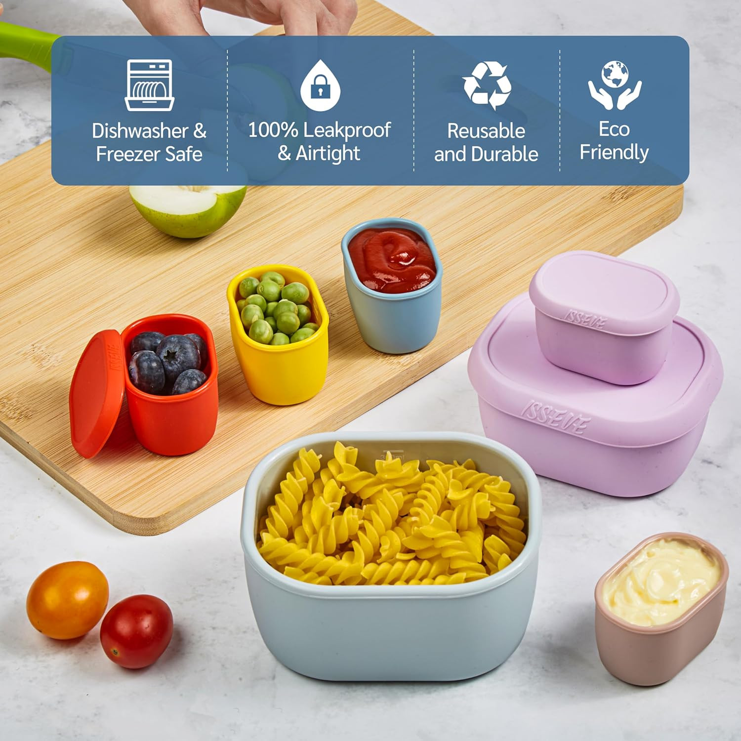 12Pcs/Set Nesting Silicone Food Storage Containers with Lids, BPA Free Reusable