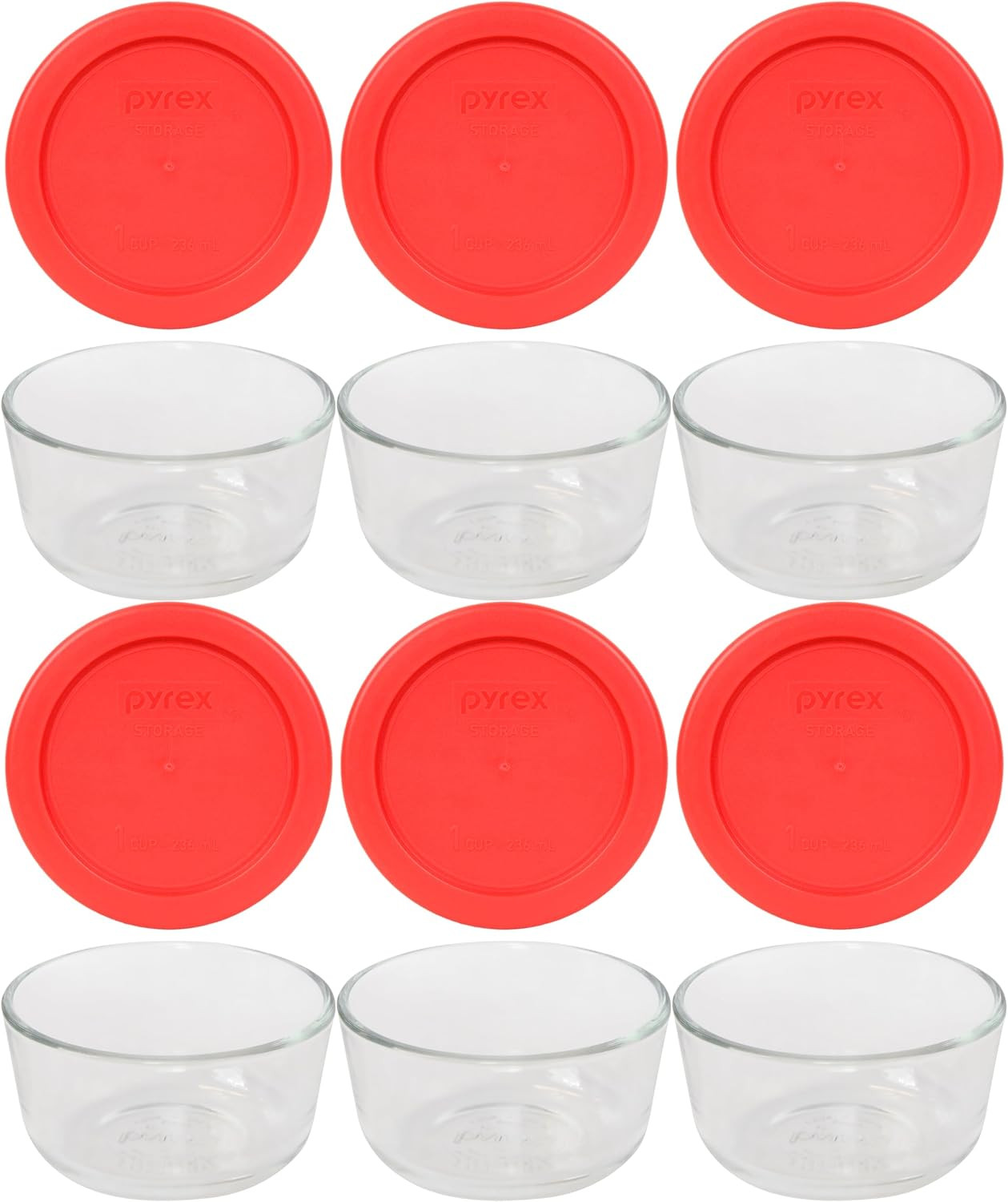 1-Cup Storage Containers (Pack of 6) – Total 12-Piece Value Pack