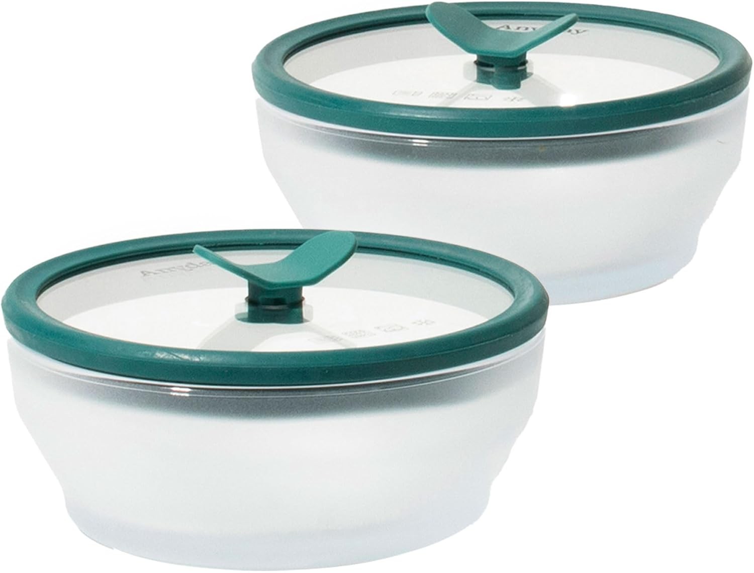 2-Pack 2-Cup Glass Food Storage Set W/ Glass Lids Plastic-Free Frosted Meal Prep