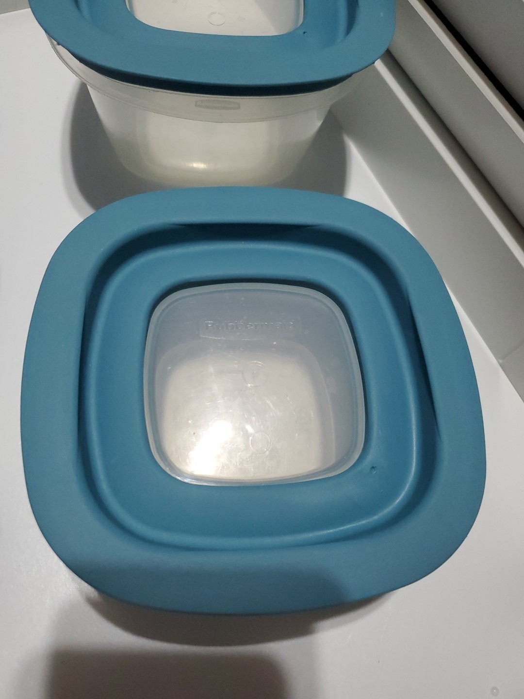 Rubbermaid Premier Steel Blue Window 5pc Lot Vtg 7J53 7J56 7J57 Flex Seal Lids