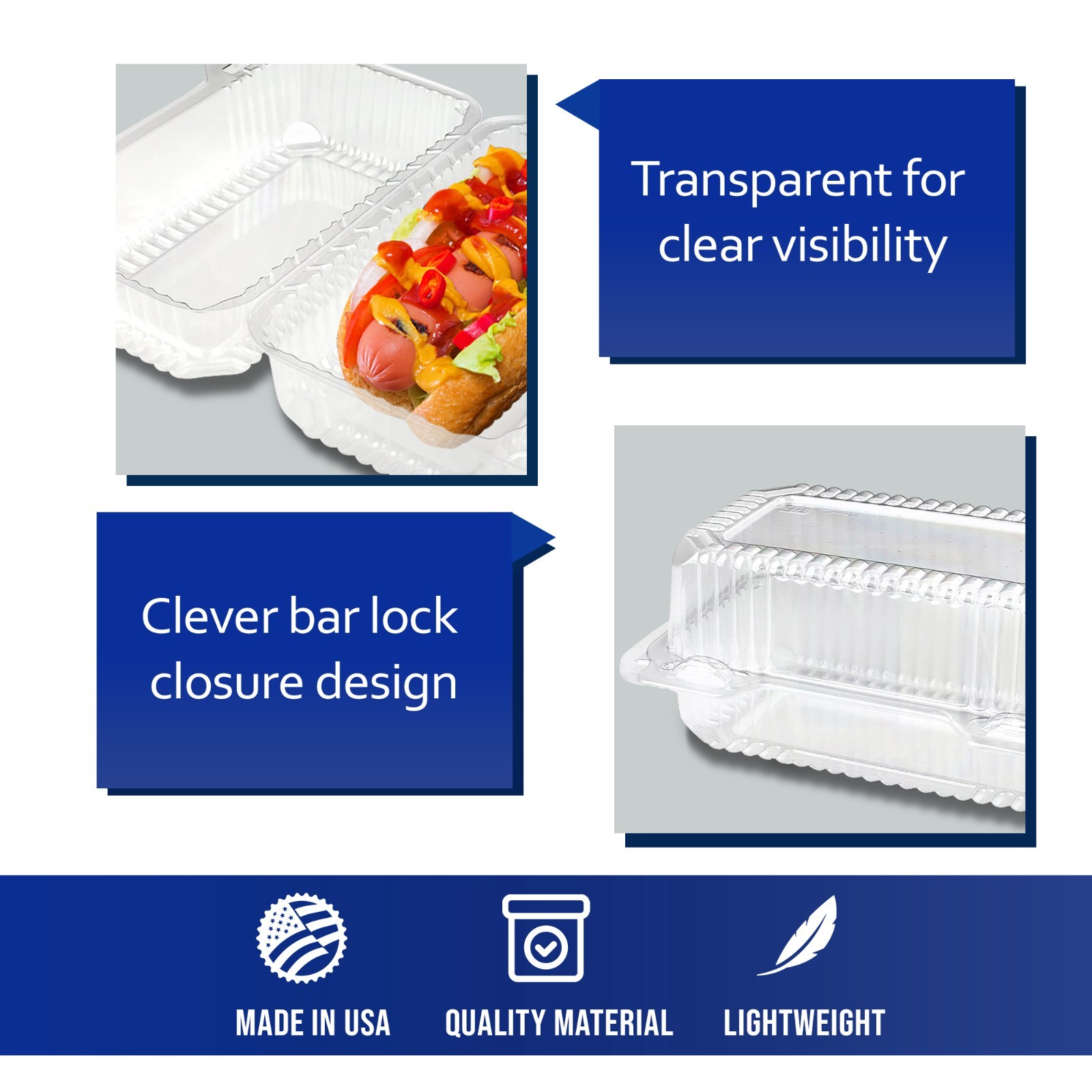MT Products 7.6 ” x 5.1 ” x 3.6 ” Plastic Cake Containers with Lids – 20 Pieces