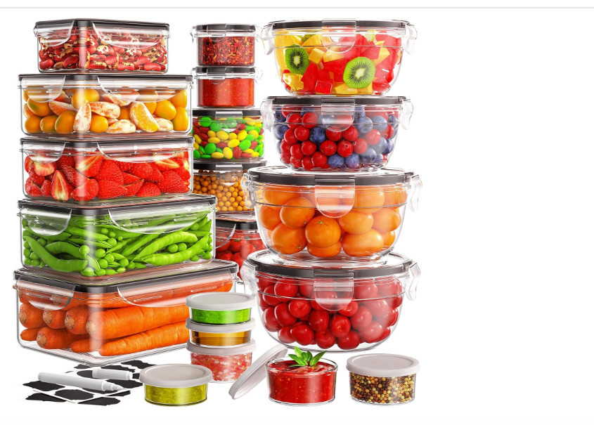 40PC Airtight Food Storage Containers Set BPA Free Leakproof Meal Prep