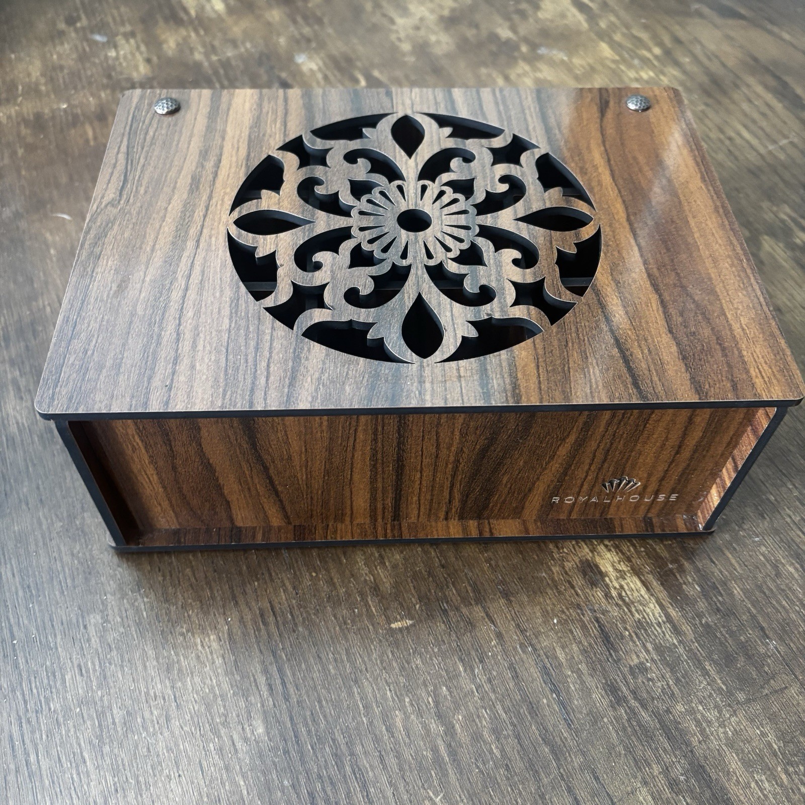 RoyalHouse Premium Wood (Hard MDF) Tea Storage Box Organizer Brown