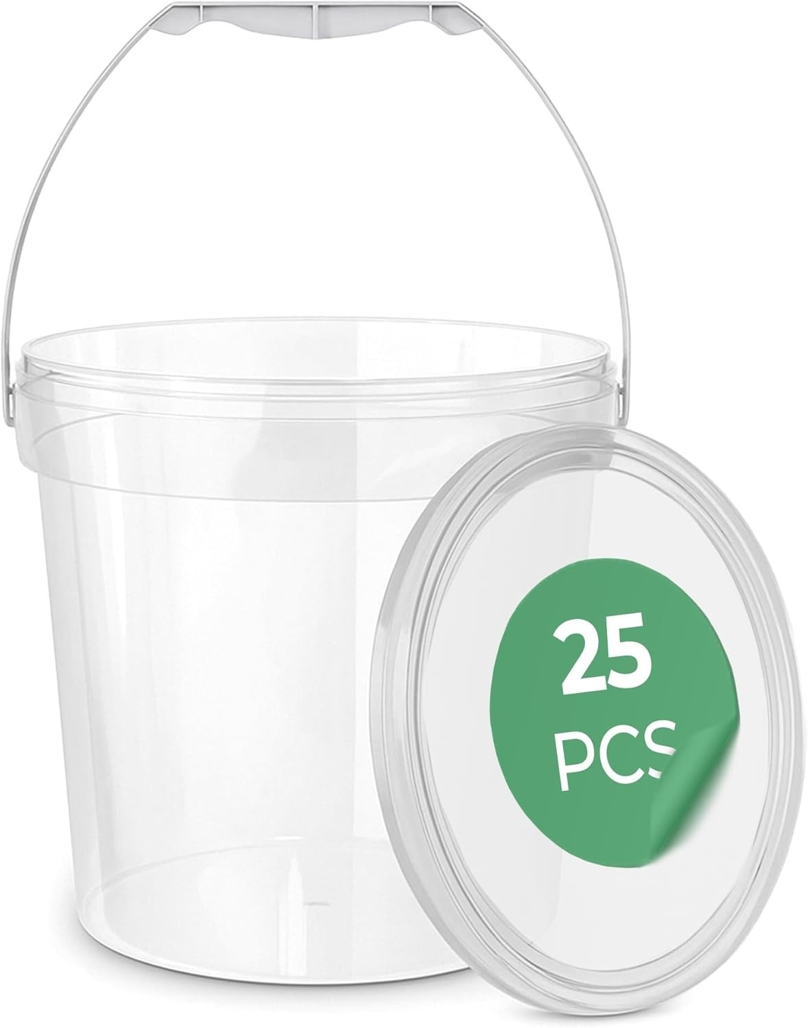 EconoHome 64oz Food Grade Round Plastic Bucket – 0.5 Gallon Food Storage 25 PACK