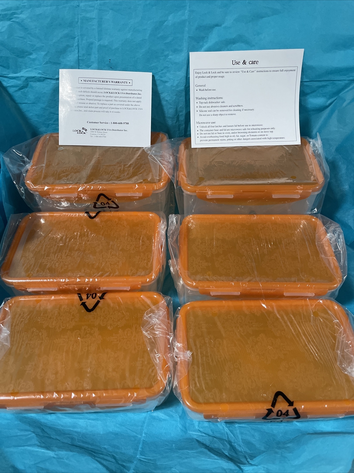 Lock N Lock 6 Piece Storage Containers 2 Each Of 2 Quart, 1.1 Qt, .85 Qt Plastic