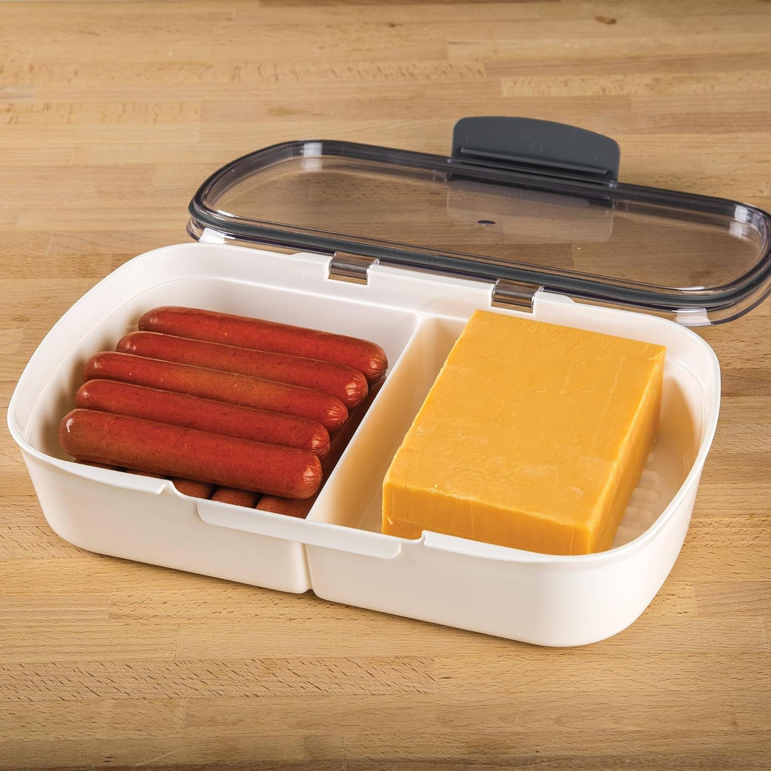 Prokeeper Split Deli Food Storage Container with Air-Tight Silicone Seal and Dry