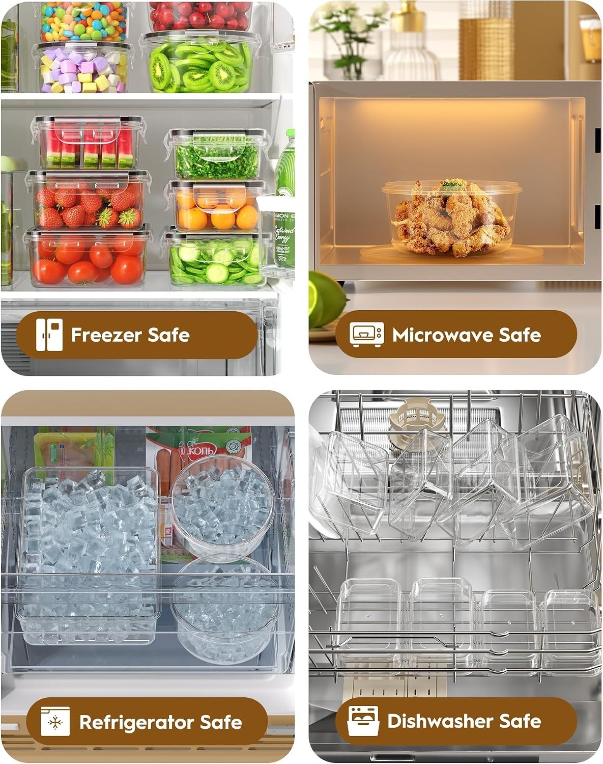 40 PCS Food Storage Containers with Lids Airtight 20 Containers & 20 Lids, Le…