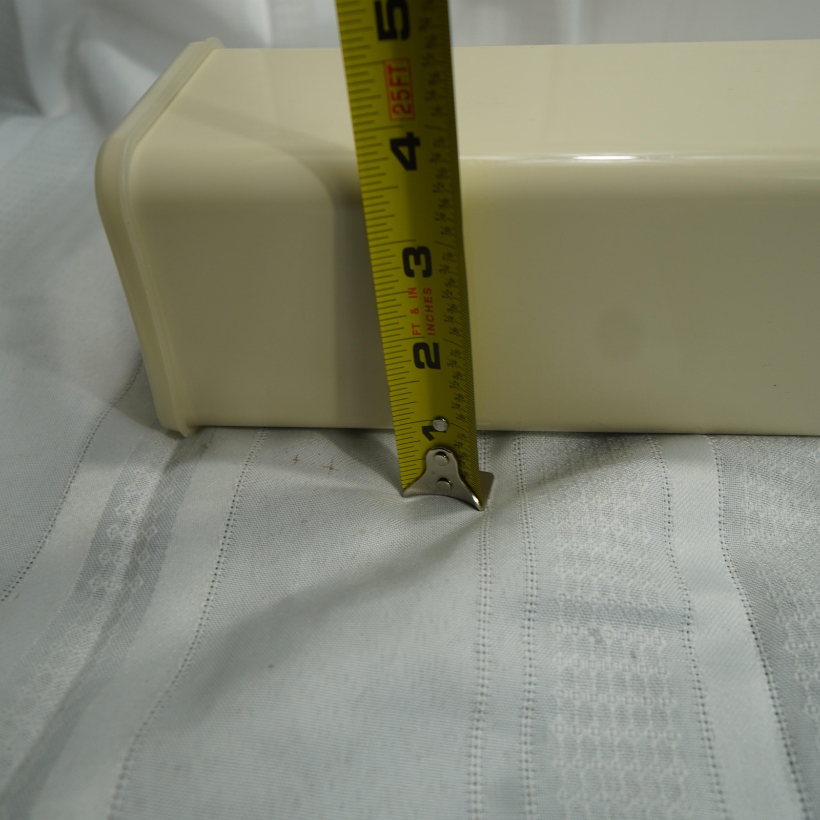 Tupperware Cheese Cracker Keeper Container with Slide Tray Ivory Made in USA