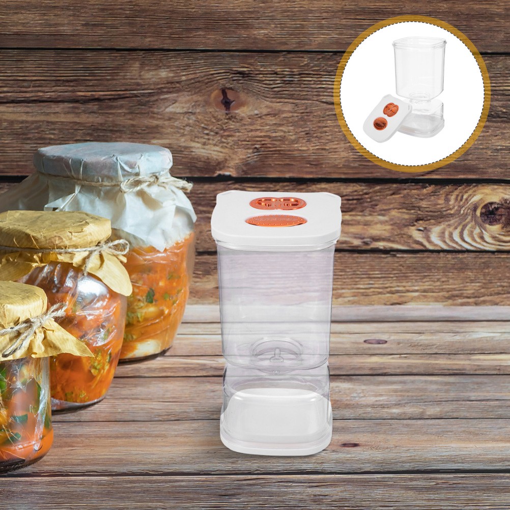Vegetable Juice Separation Pickle Jar Glass with Strainer Keeper