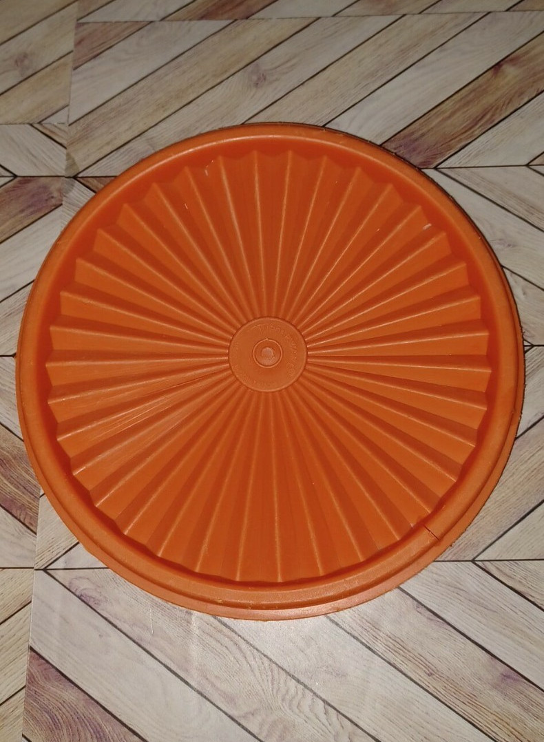Vintage Large Orange Tupperware Canister Storage Container With Lid 1222-6