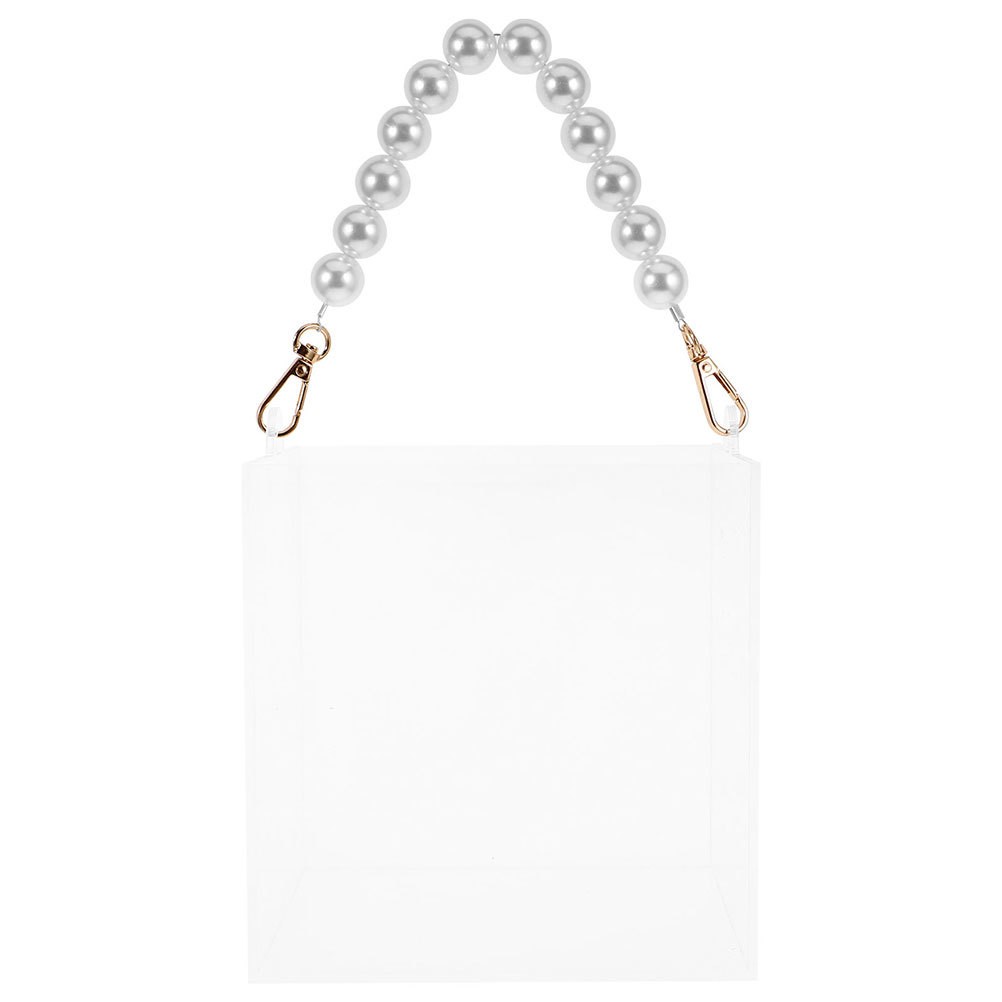 Clear Acrylic Present Box With Pearl Handle for Wedding Favors Birthday Party