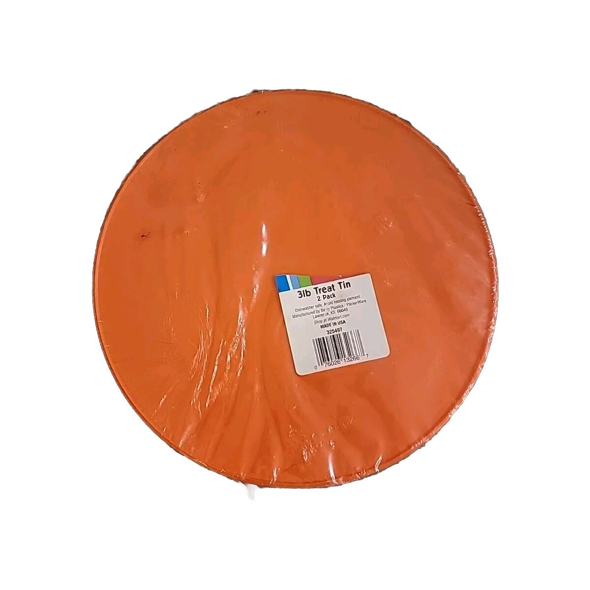 3lb Treat Bin 2 Pack Orange Tub Plastic Lids Leftovers Cooking Storage