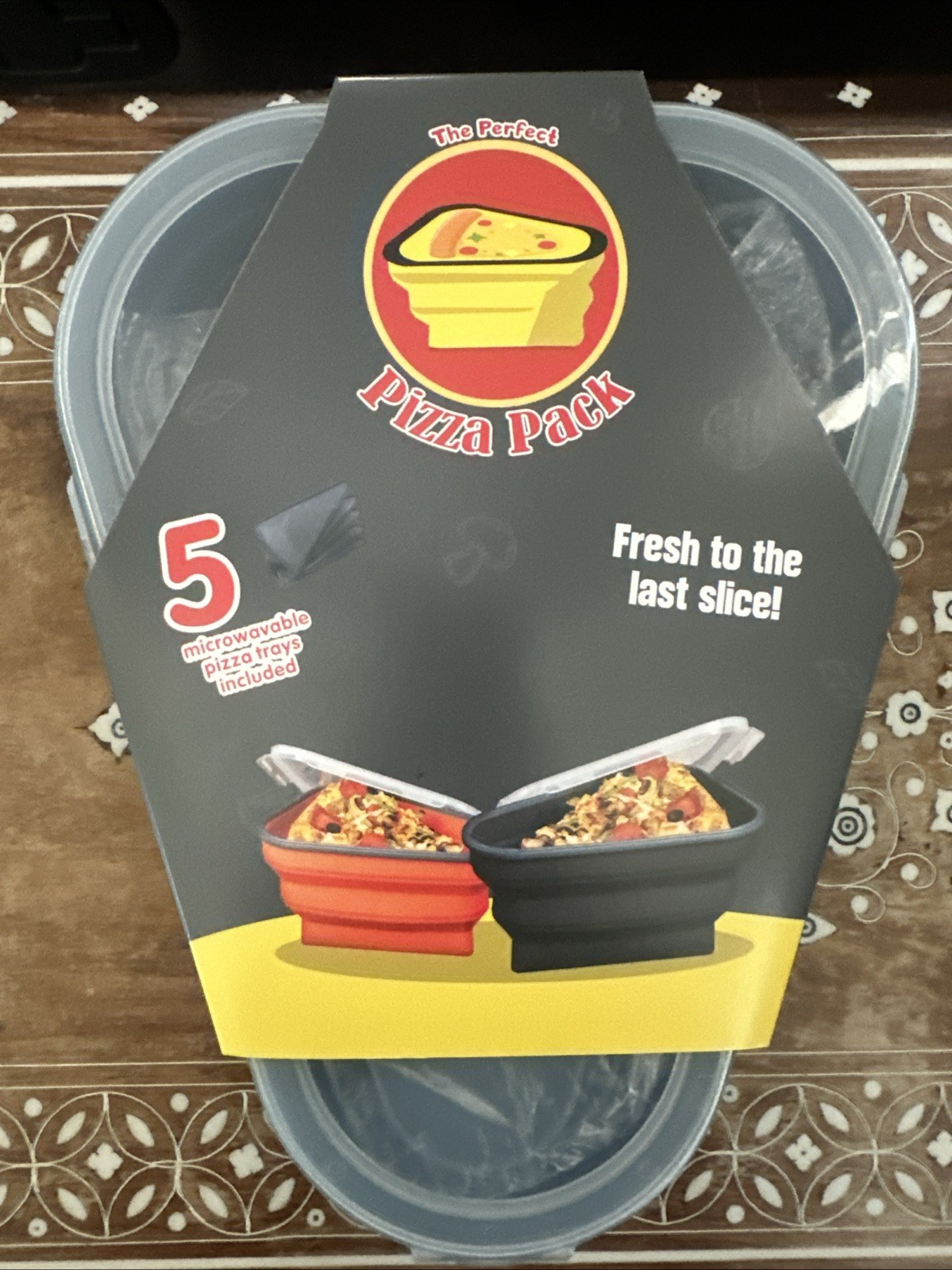 New Pizza Pack Pizza Storage Container Holds 5 Microwavable Individual Trays