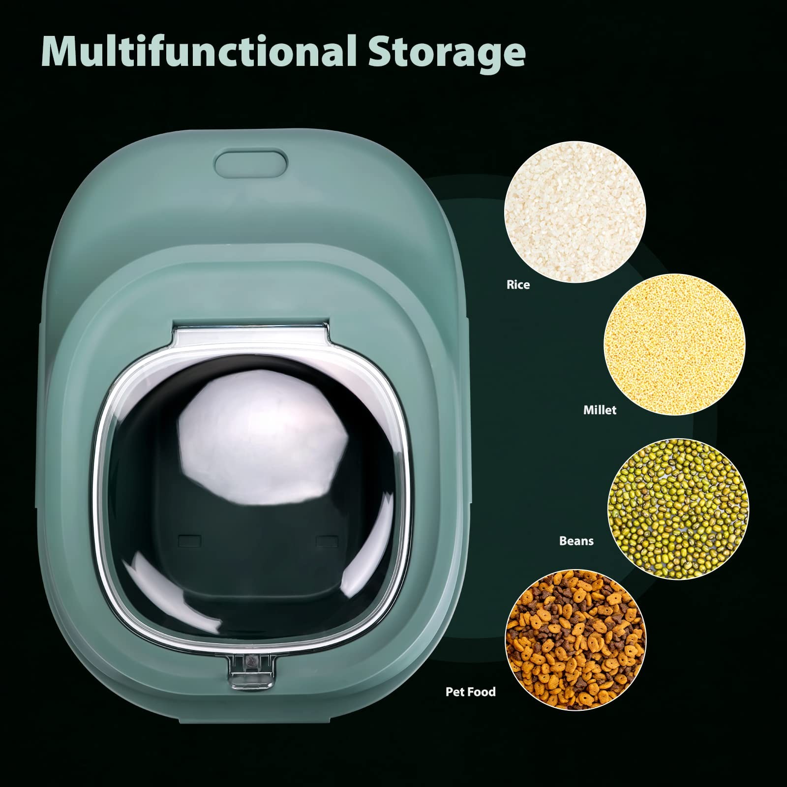 Cereal Rice Storage Containers, 20 to 50Lbs Collapsible Dry Food Dispenser Bi…