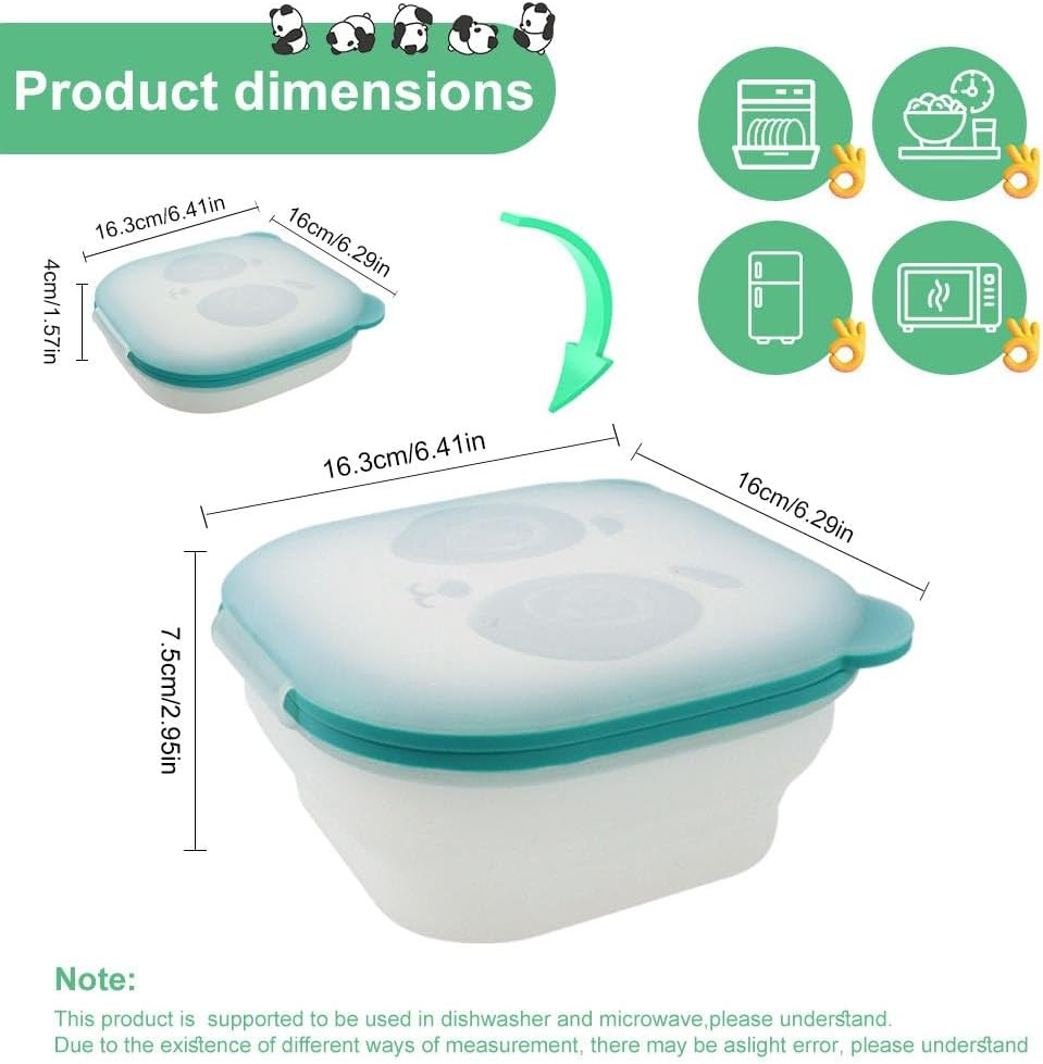 Foldable Magnetic Food Storage Container Transparent Food Grade Silicone Durable