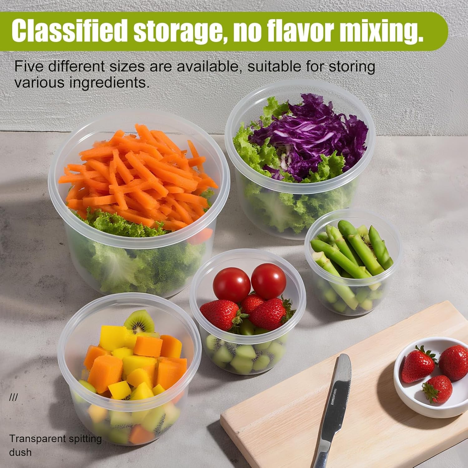 Fresh-Keeping Transparent Storage Round Box Household Refrigerator Food