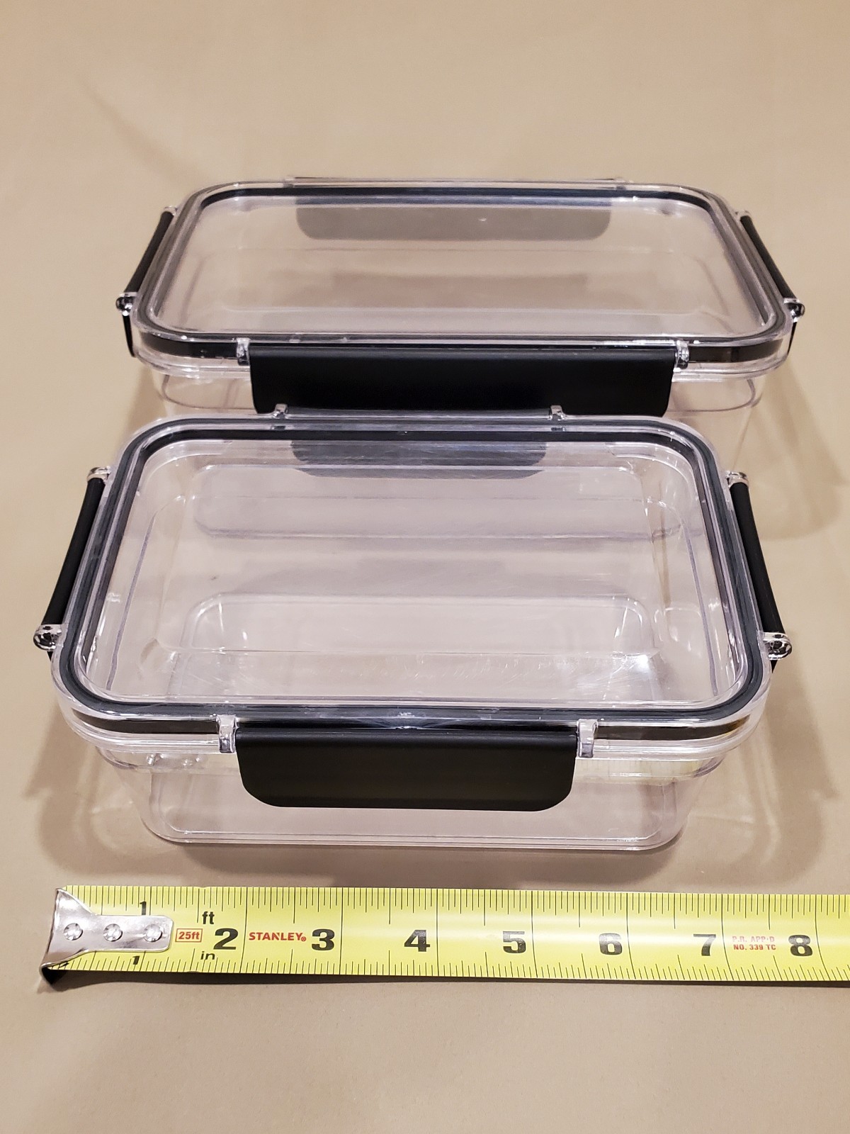 Basic Plastic Storage Containers with Lids – Set of 2 – Clear