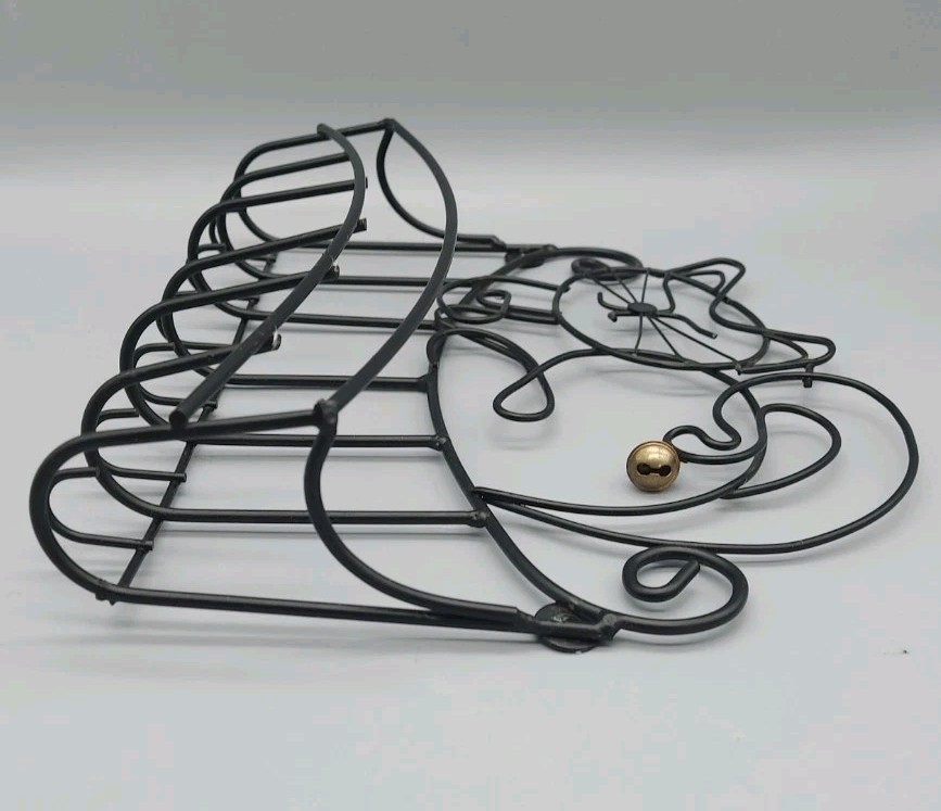 VINTAGE WHIMSICAL CAT KITTY KITTEN MAIL BASKET KEY HOOK & CAT FOLDER RACK FILE