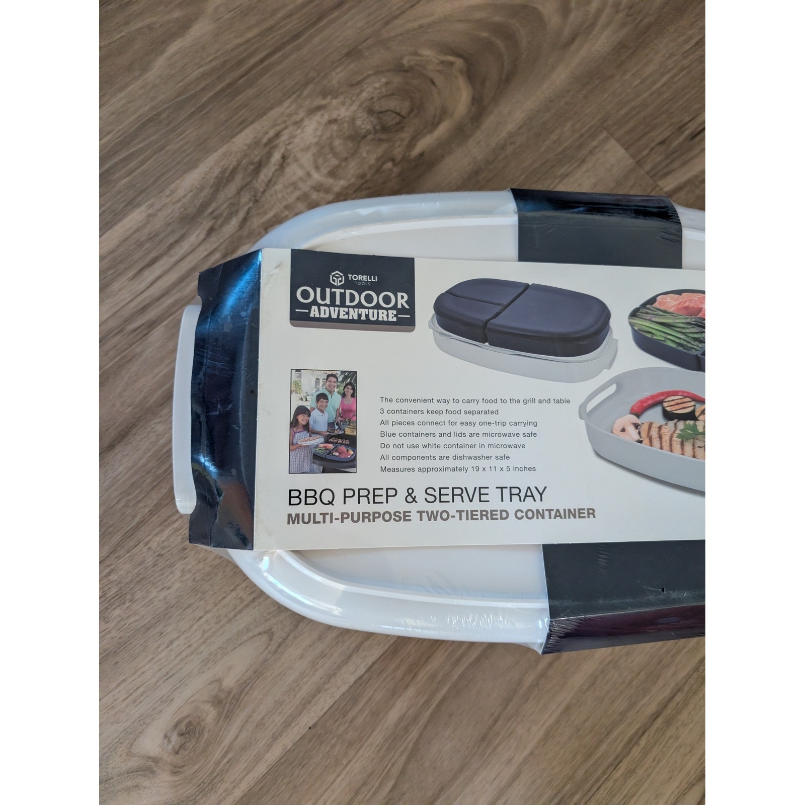Torelli Outdoor Adventure BBQ Prep & Serve Tray Two-Tiered Container Picnic