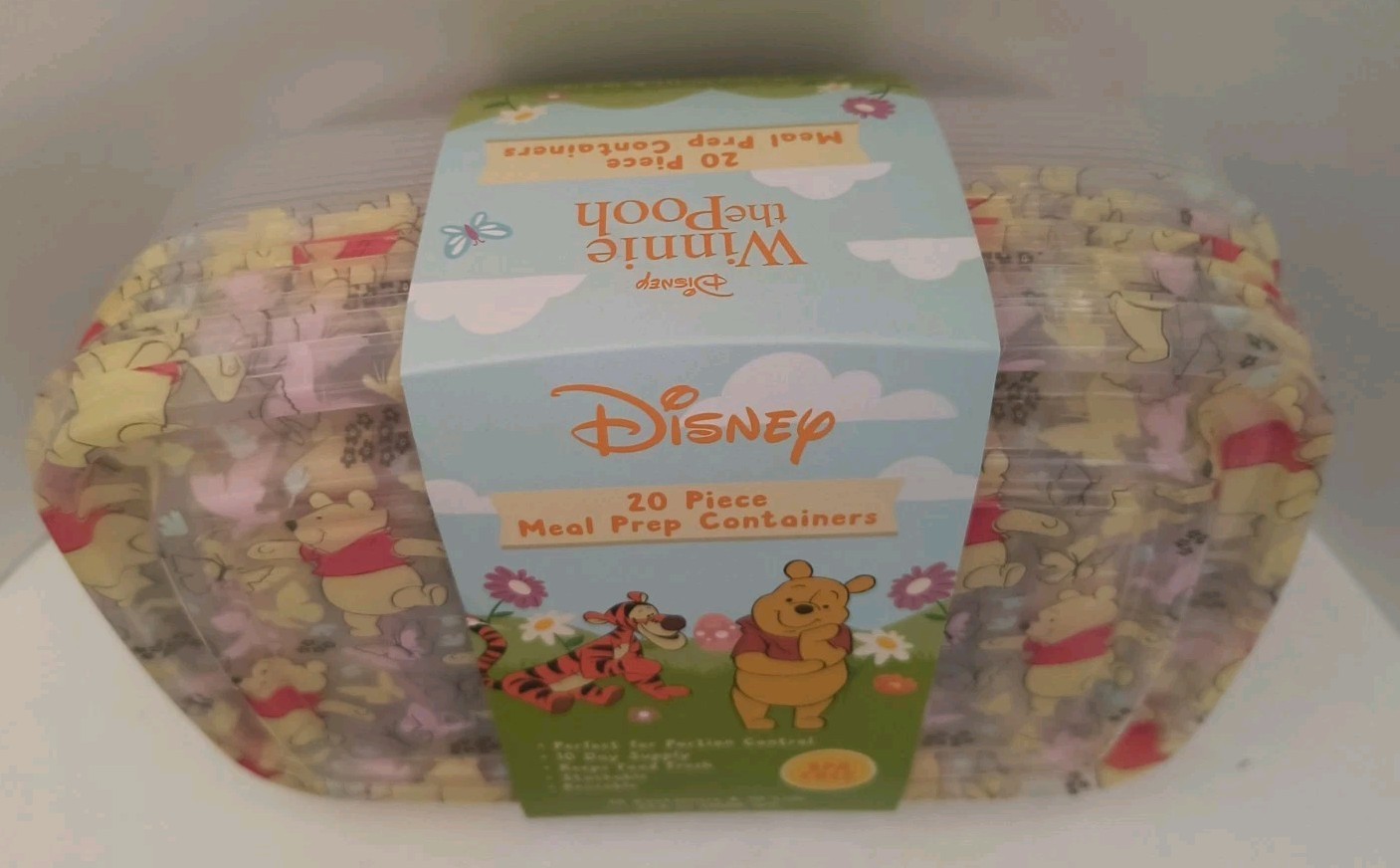 Winnie the Pooh Summertime Fun 20 Piece Meal Prep Food Storage Containers NEW!