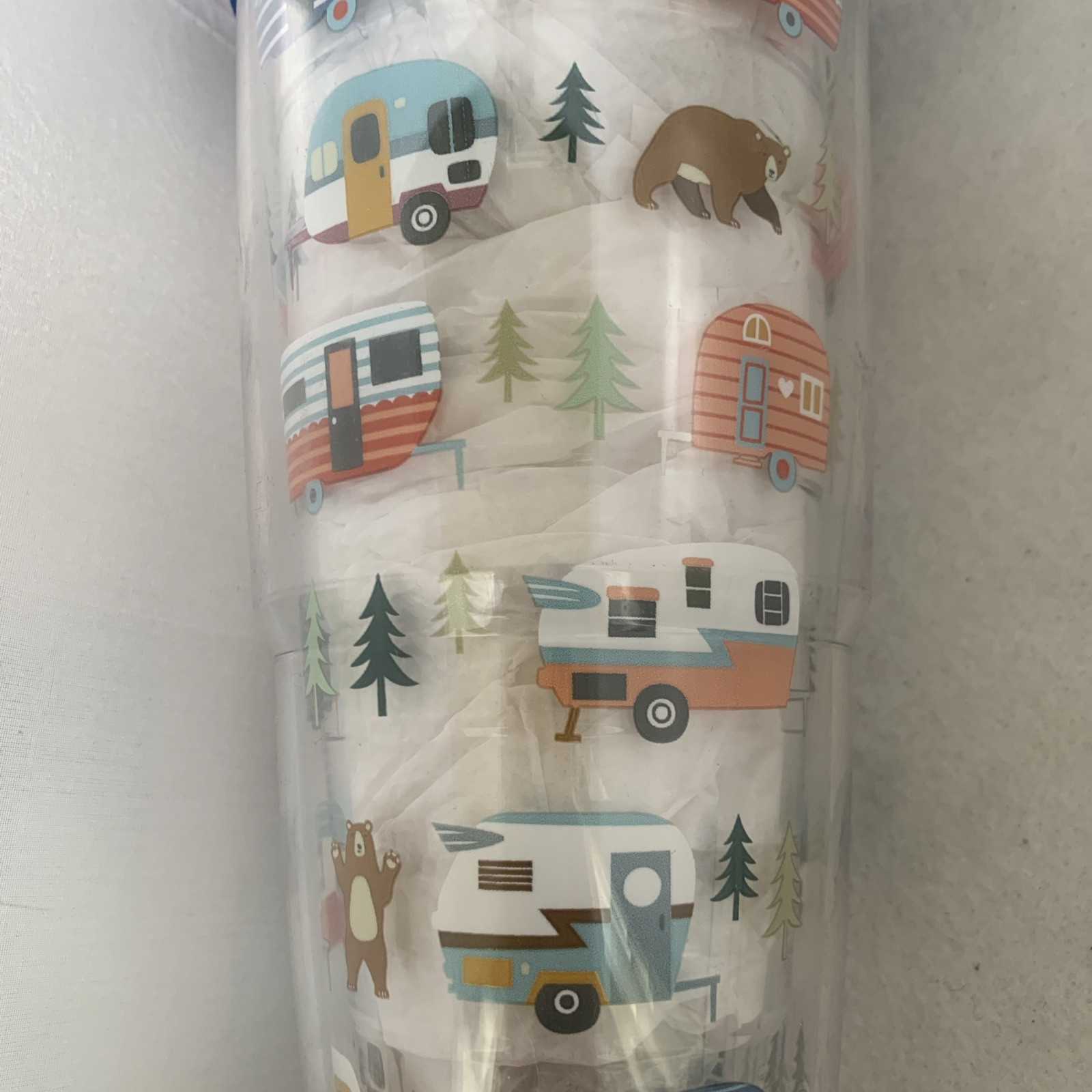 Tervis Trailer Bears Wrap 24 Oz. BPA Free Insulated Tumbler with Travel Lid EUC