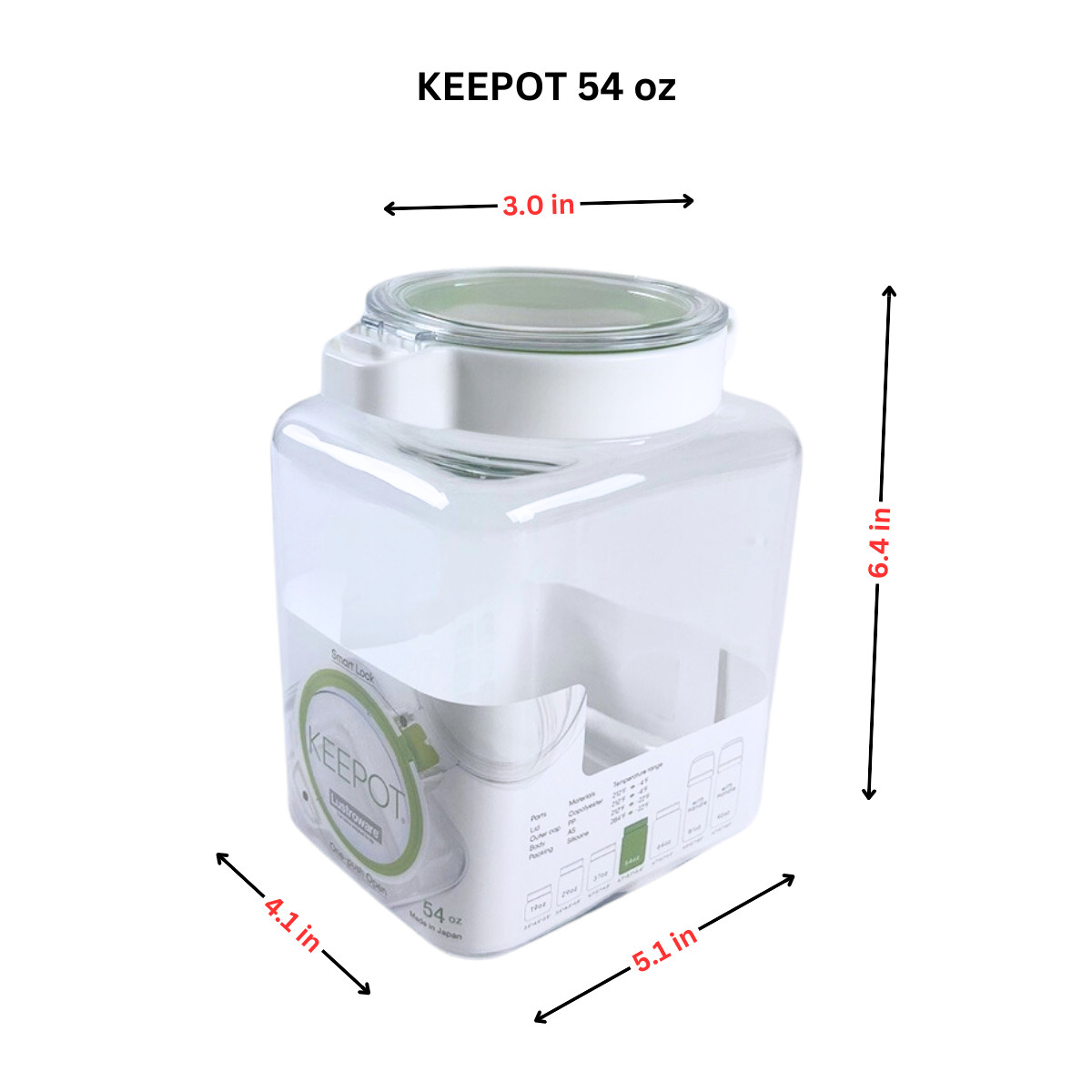 3 Set, Lustroware Airtight Dry Food Storage Container Set, Crystal Clear Body